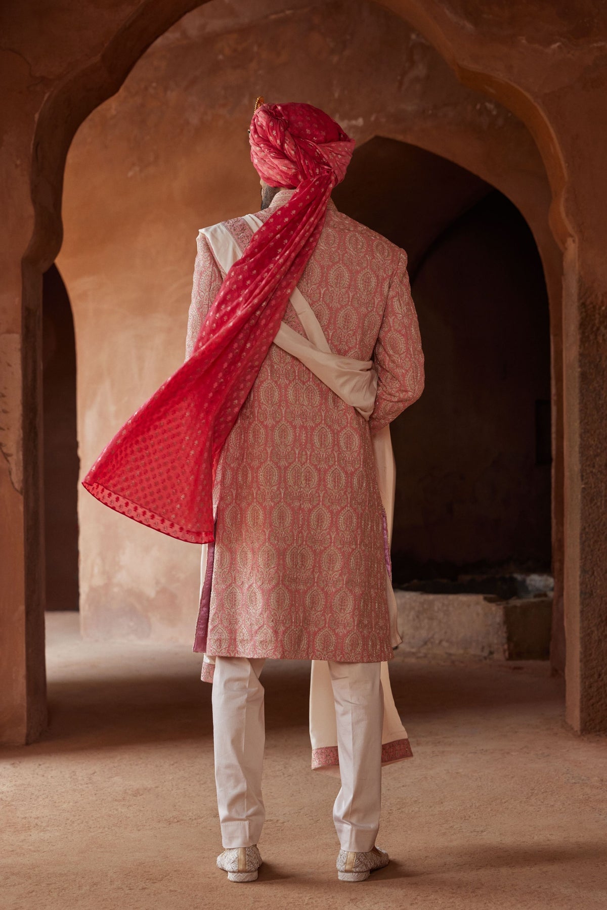 Coral Sherwani Set