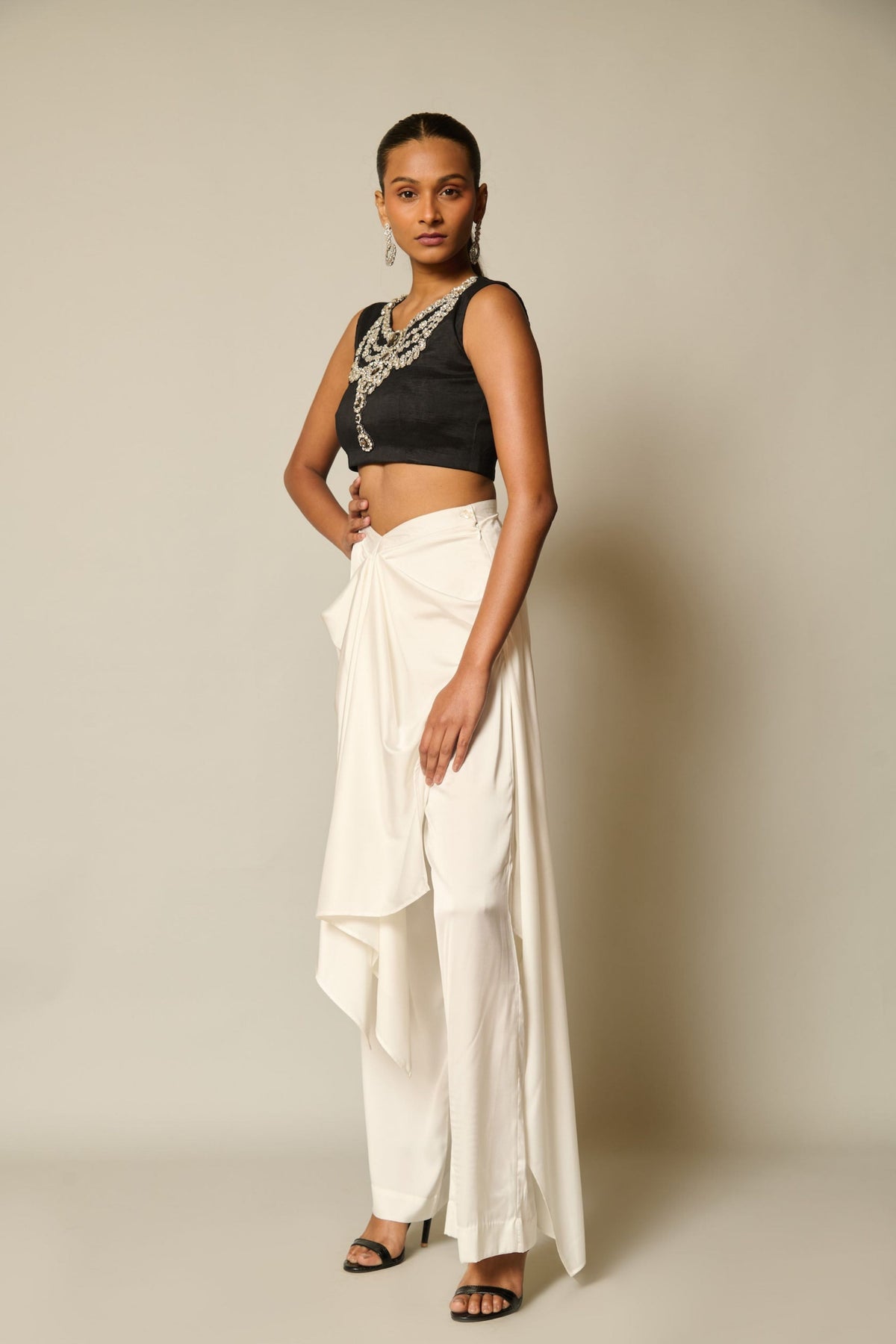 Checkmate Ivory Overlay Skirt-Pant