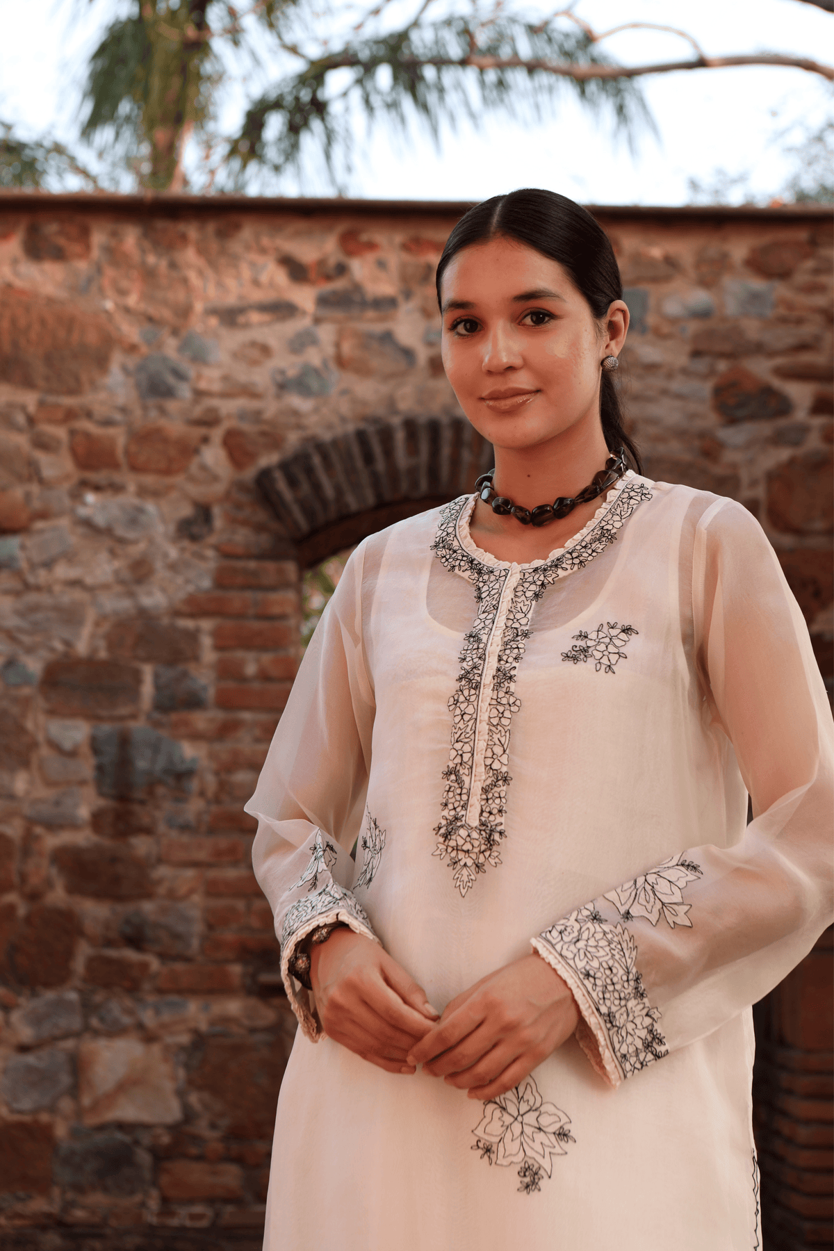 Ivory Embroidered Kurta Set