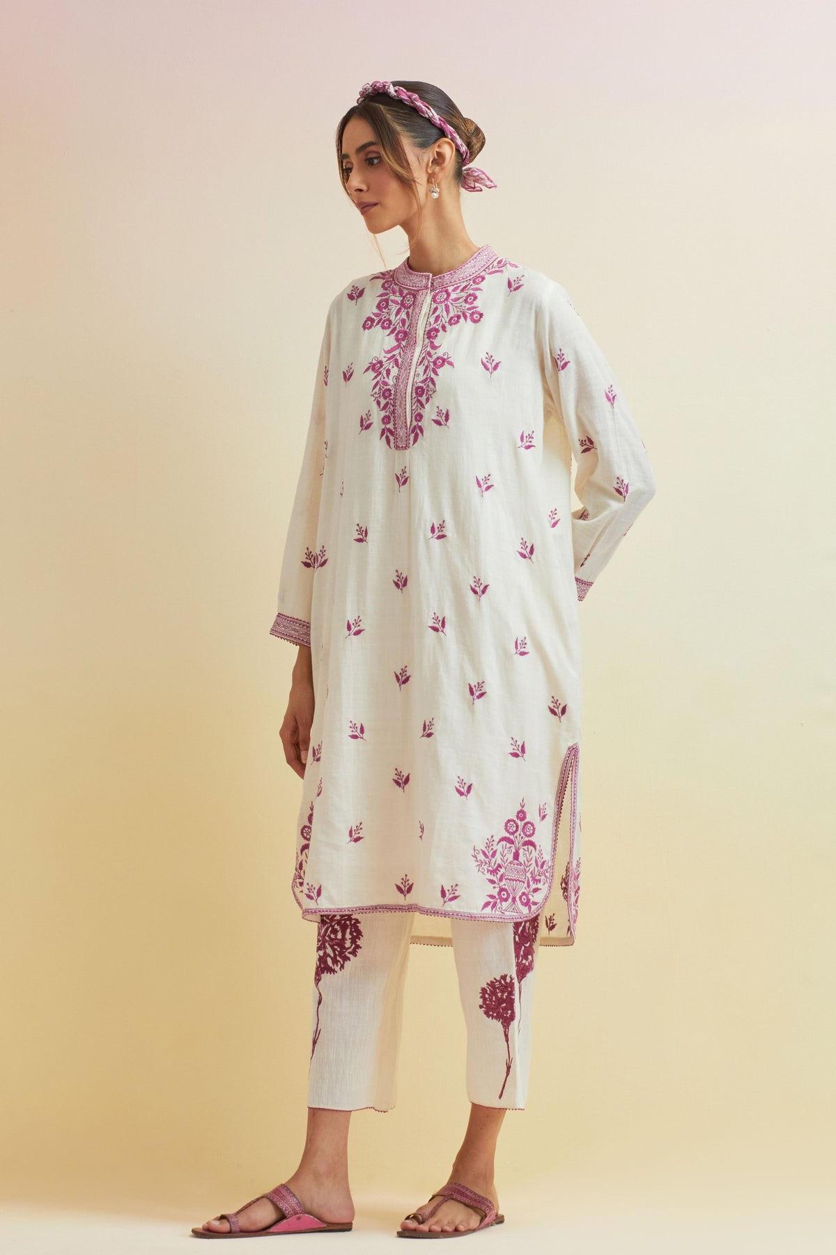 Ivory Ricrac Kurta Set