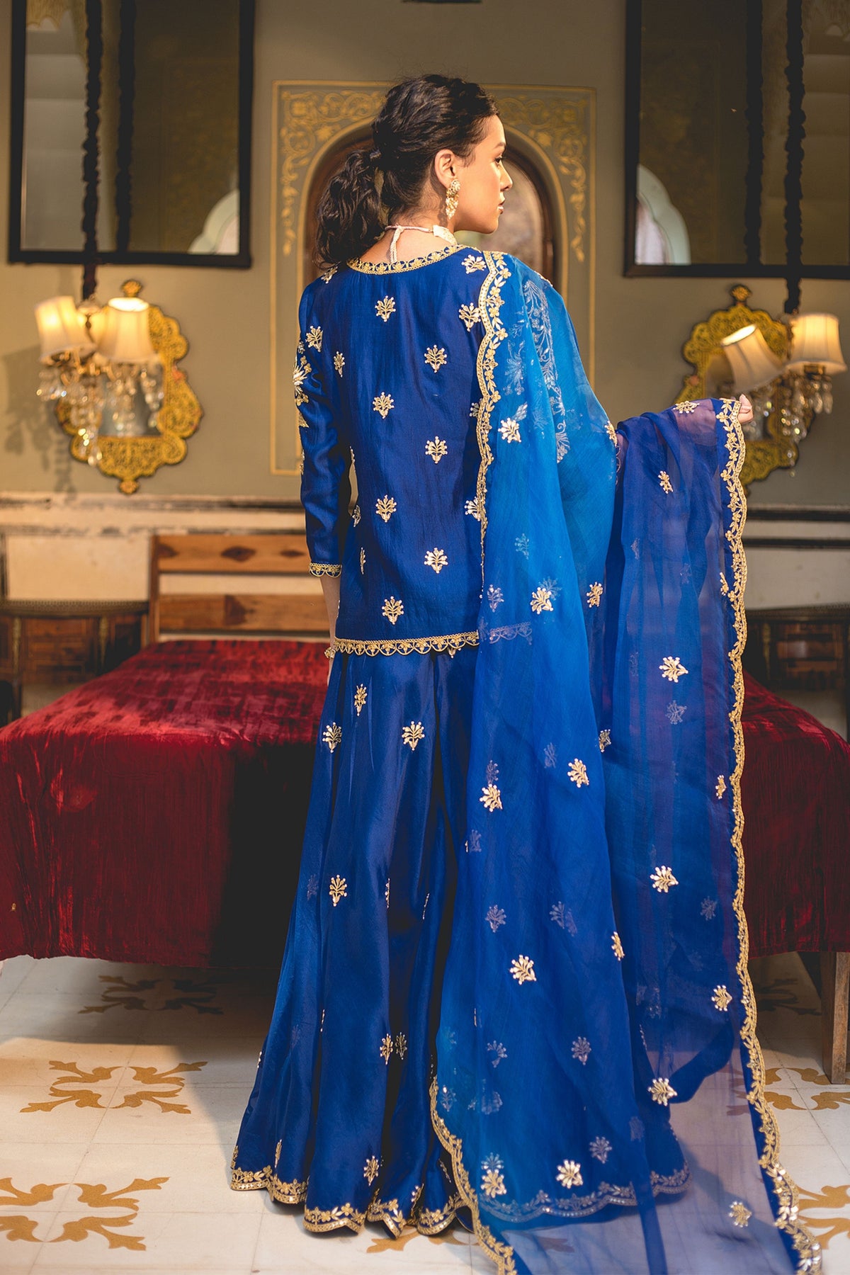 Blue Sharar Set