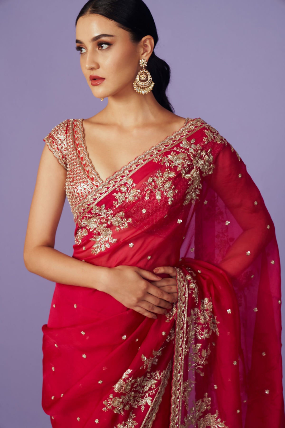 Inayat Hot Pink Saree Set