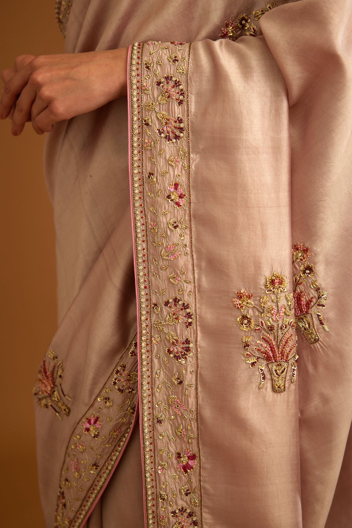 Whisper pink Saree set