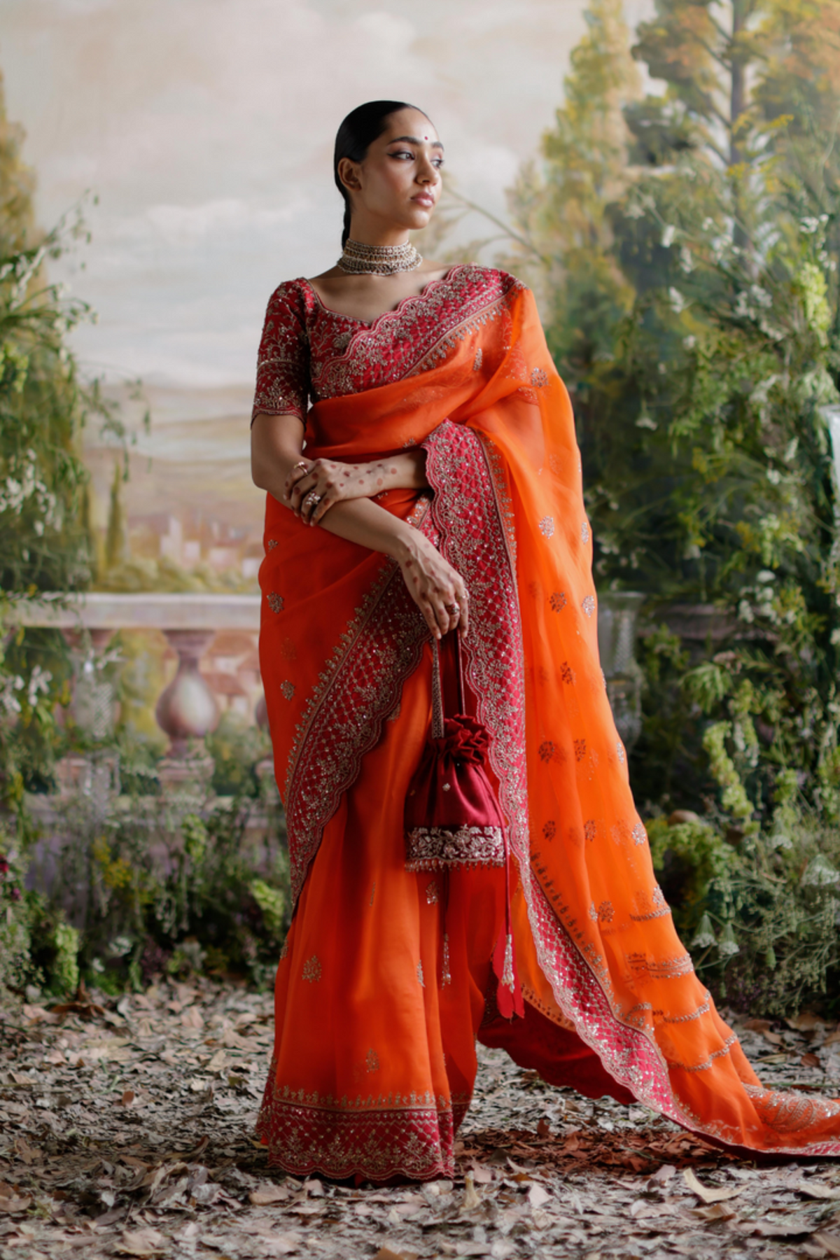 Orange Saree Set