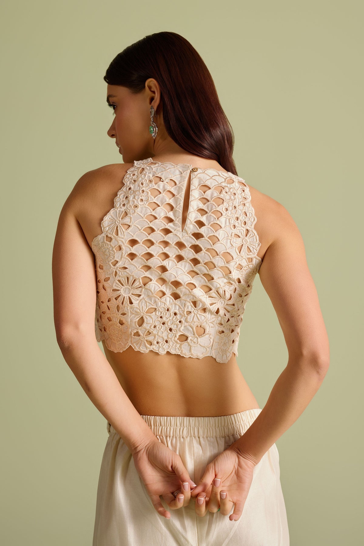 Cutwork Crop Top