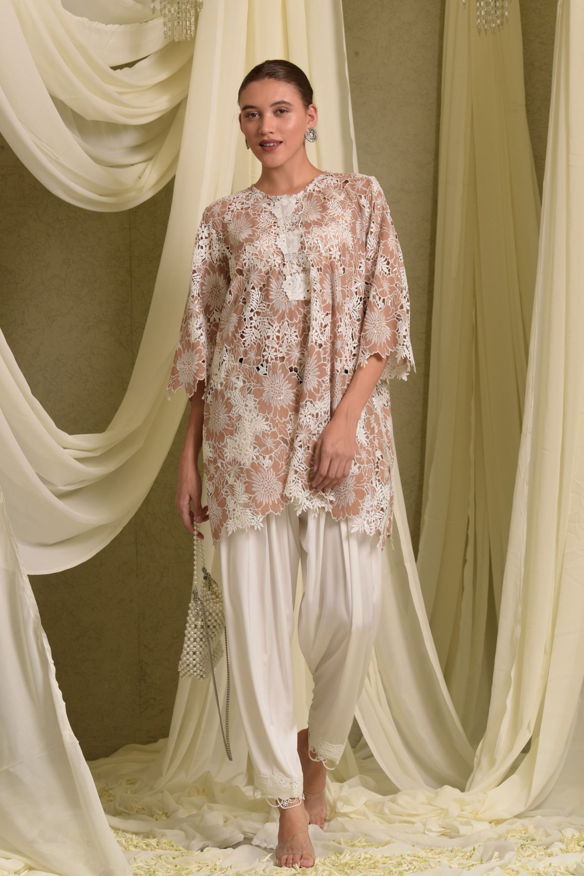 Myra Mesh Floral Sequins Kurta Set