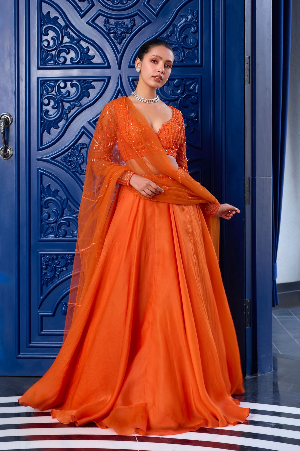 Orange Lehenga Set