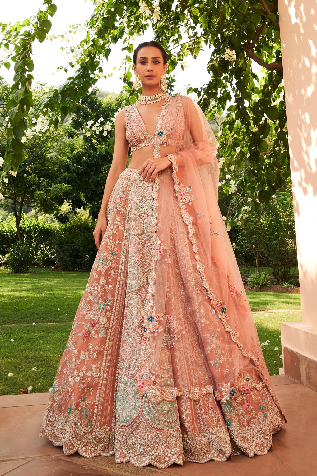 Coral Lehenga Set