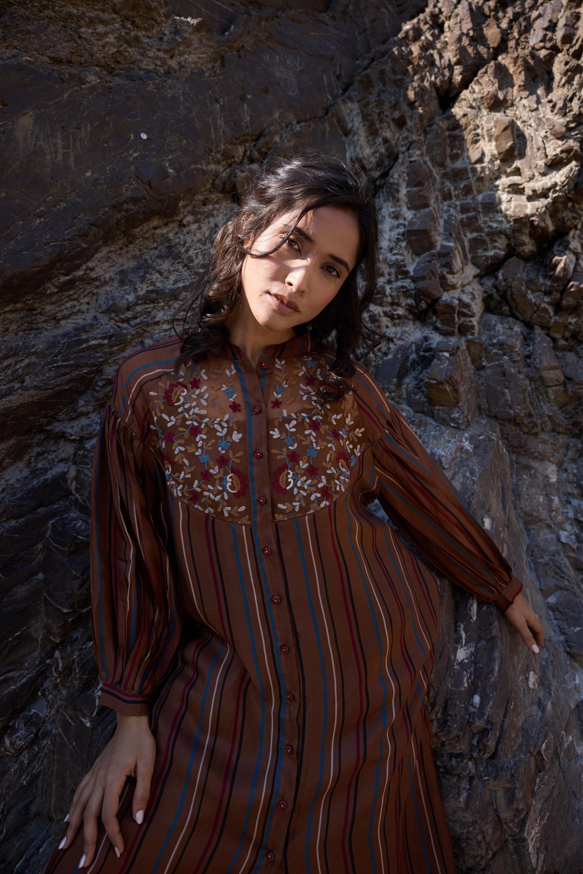 Brown Button Down Tunic