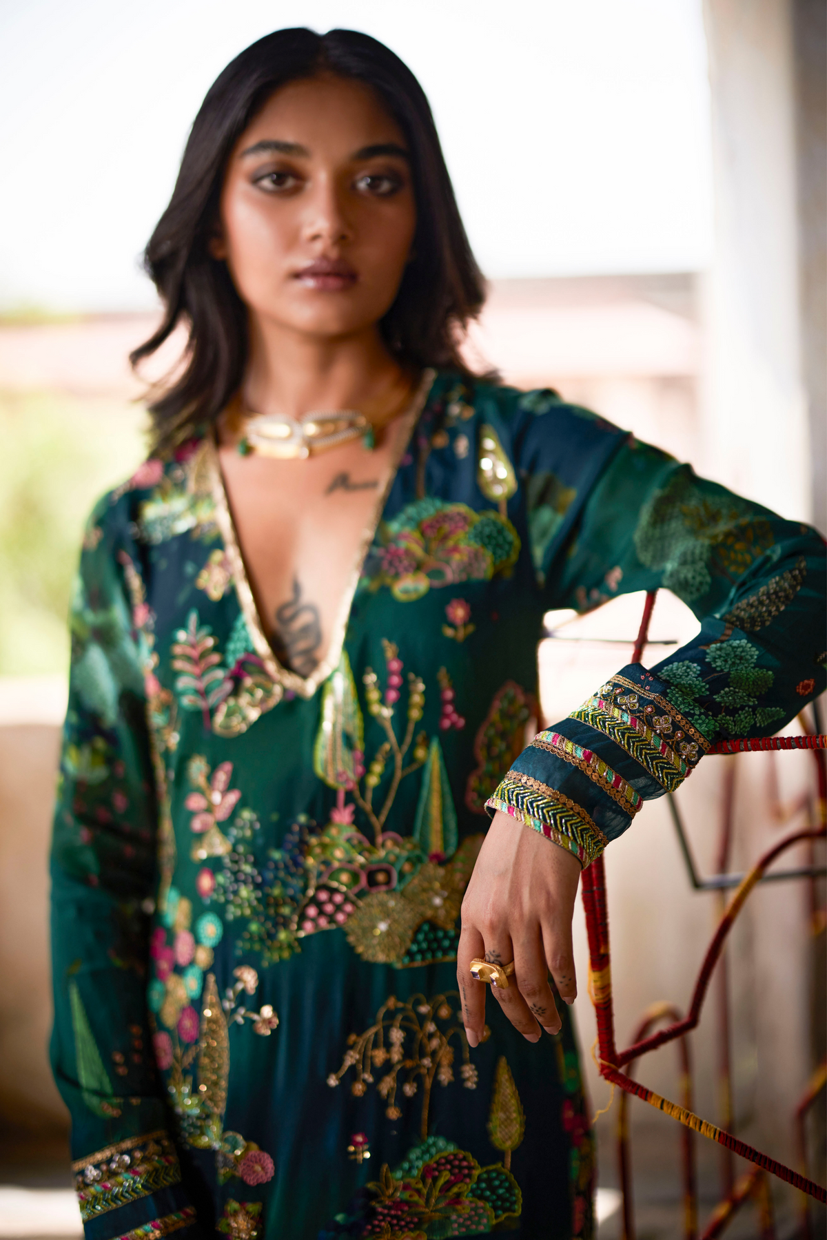 Nadira Teal Kurta Set