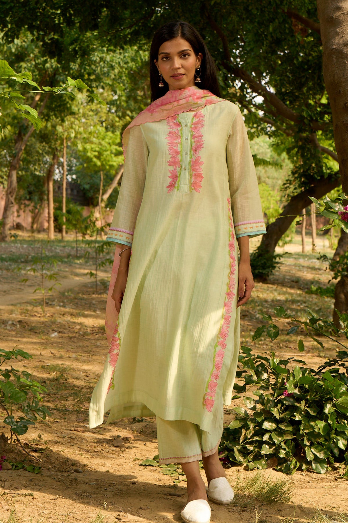 Light Green Kurta Set With Dupatta