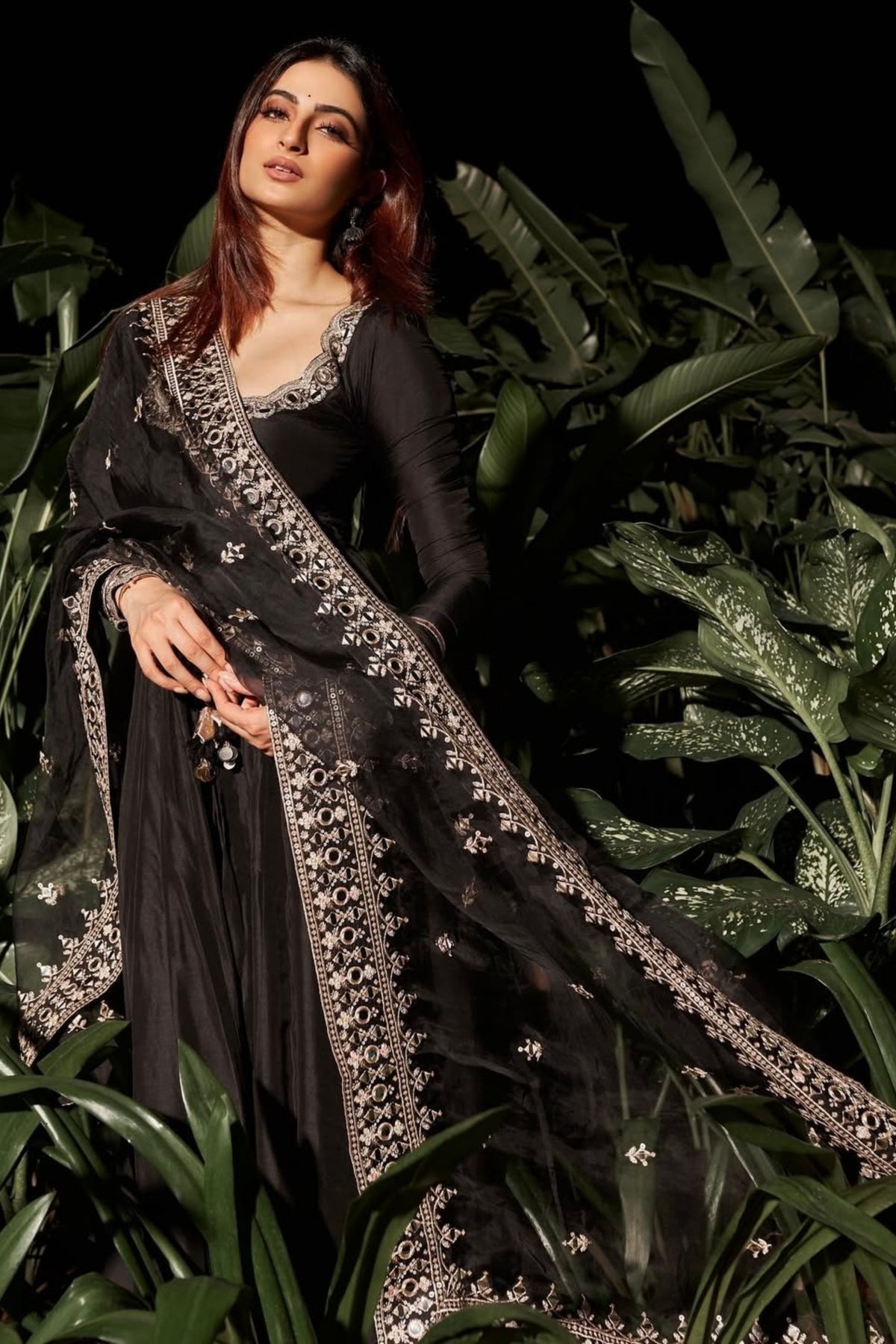 Black Srivani Anarkali Set