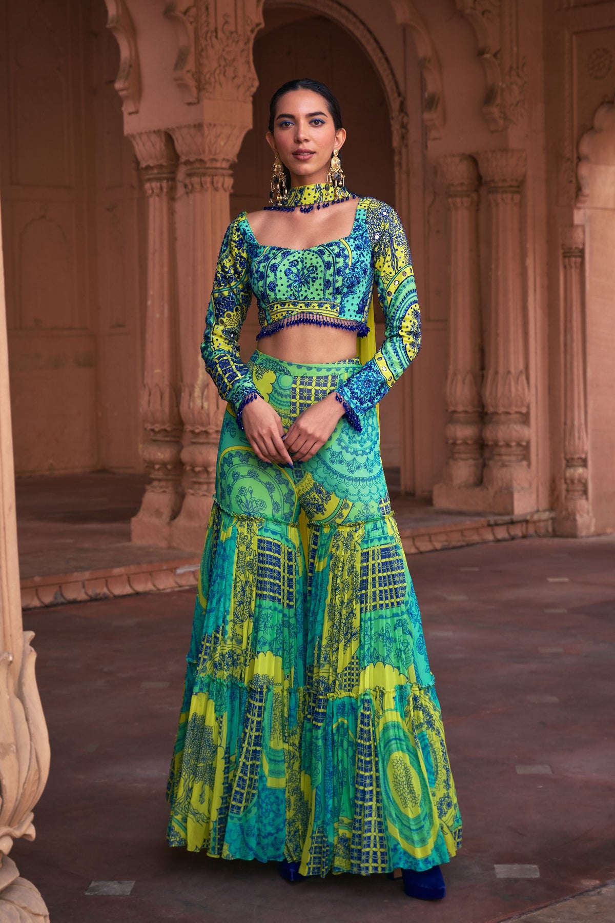 Thikri Print Gharara Set