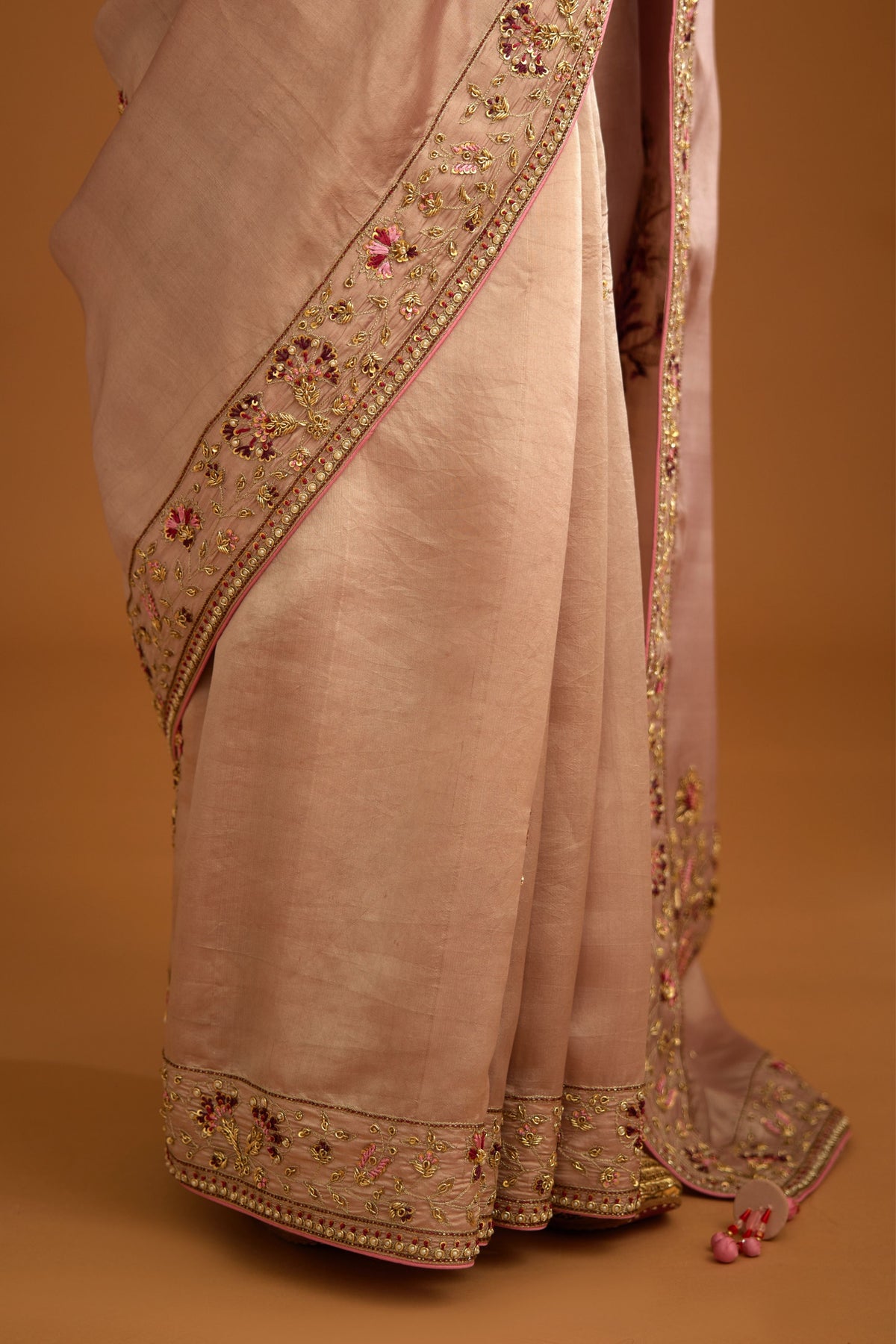 Whisper pink Saree set