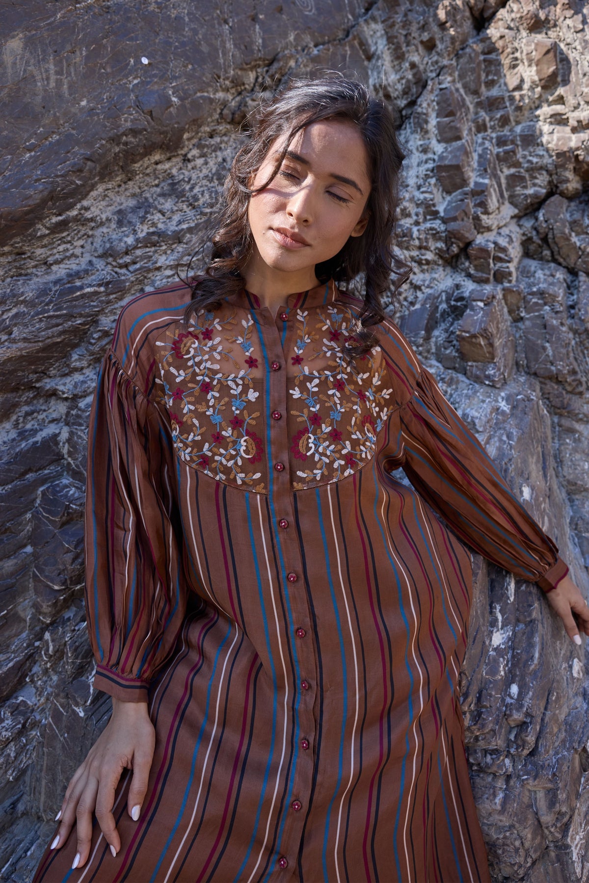 Brown Button Down Tunic