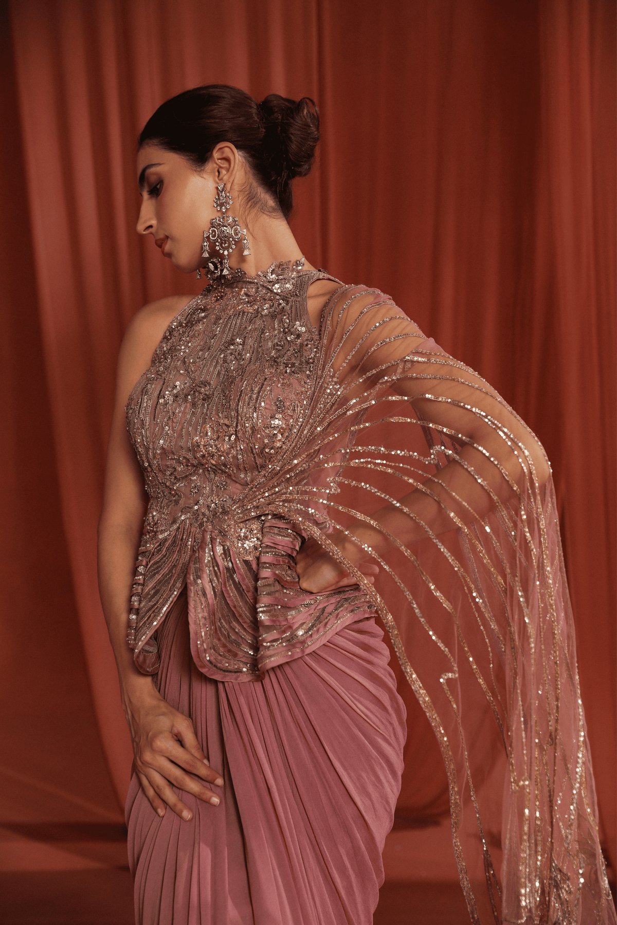 Blossom Peplum Saree