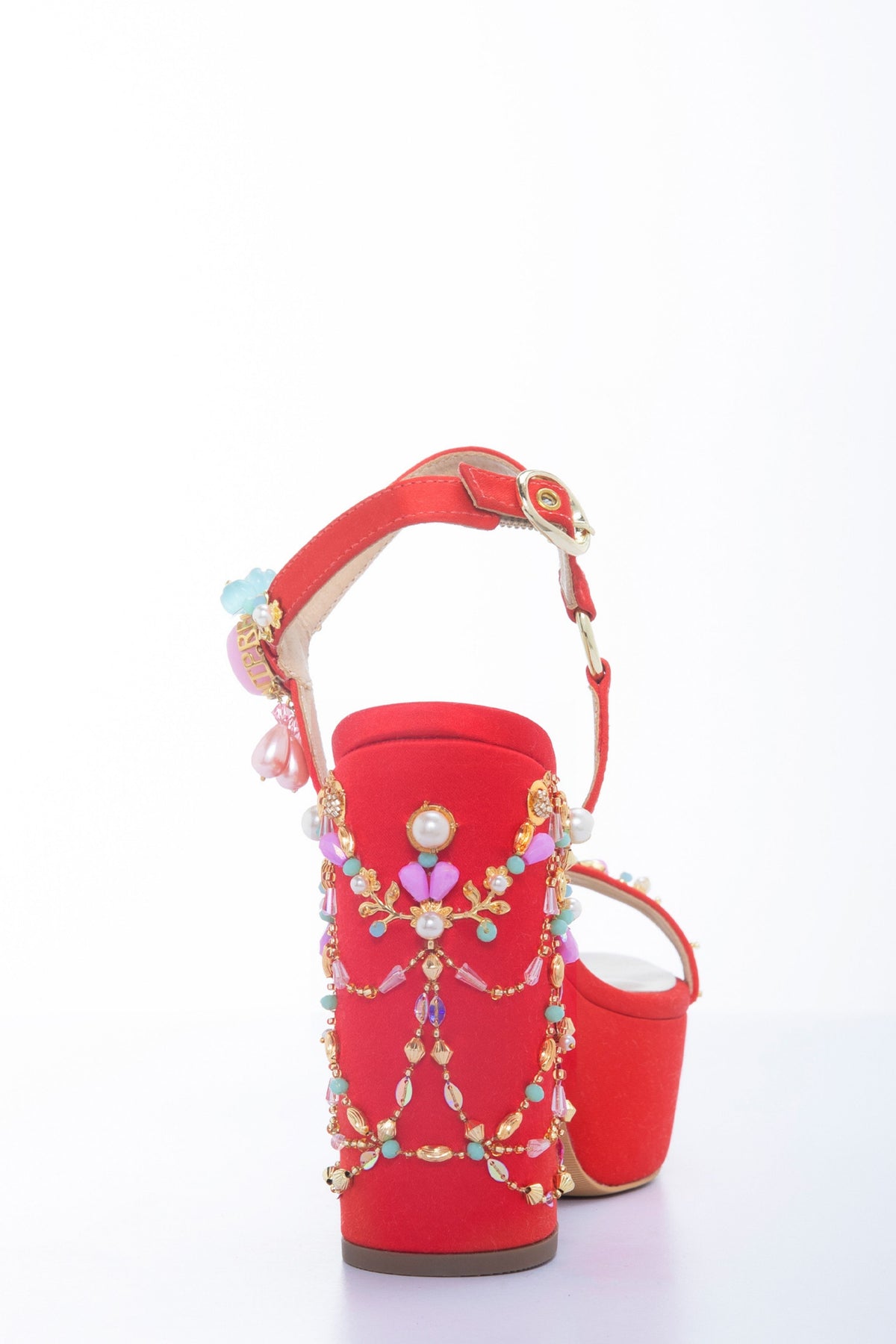 Ruby Rush - Red Platform Block Heels