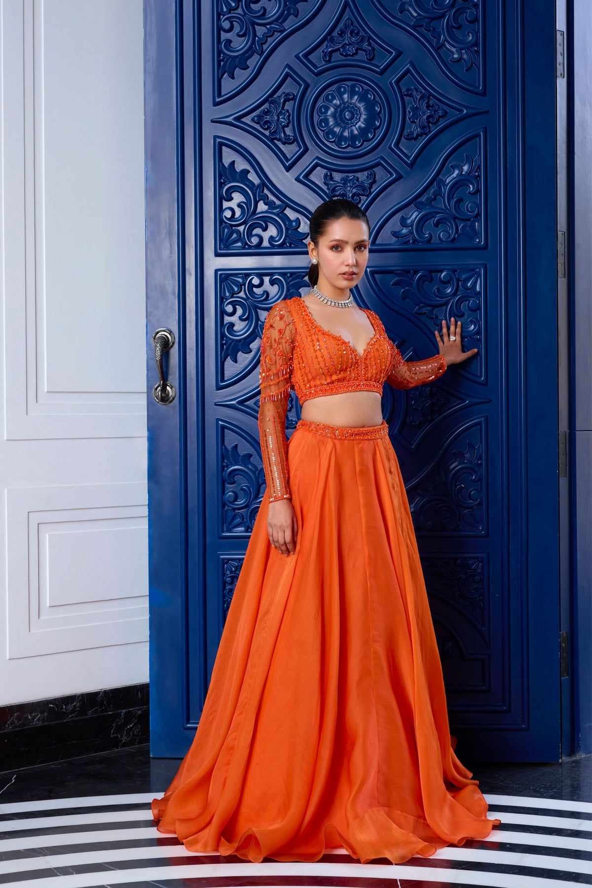 Orange Lehenga Set