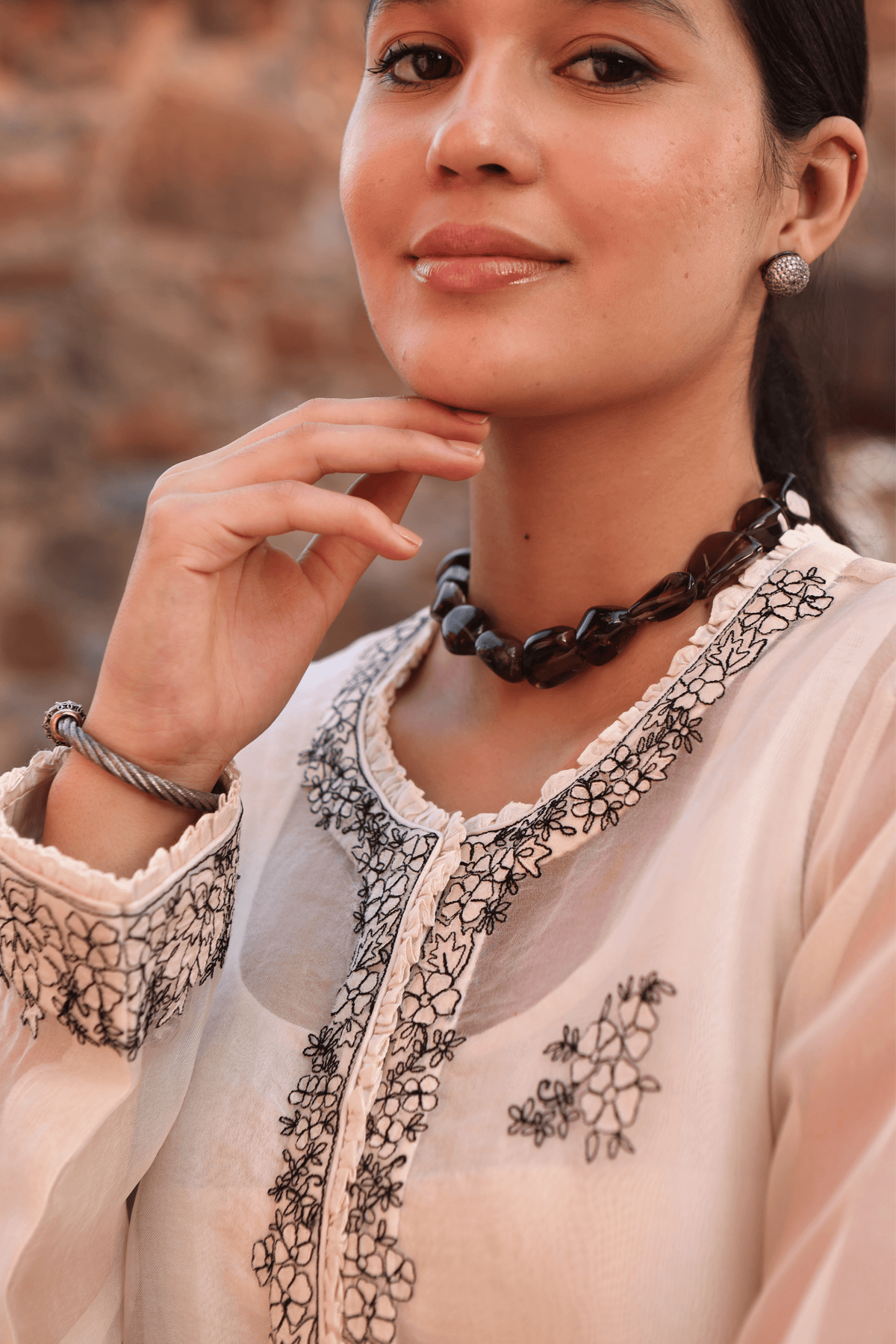 Ivory Embroidered Kurta Set