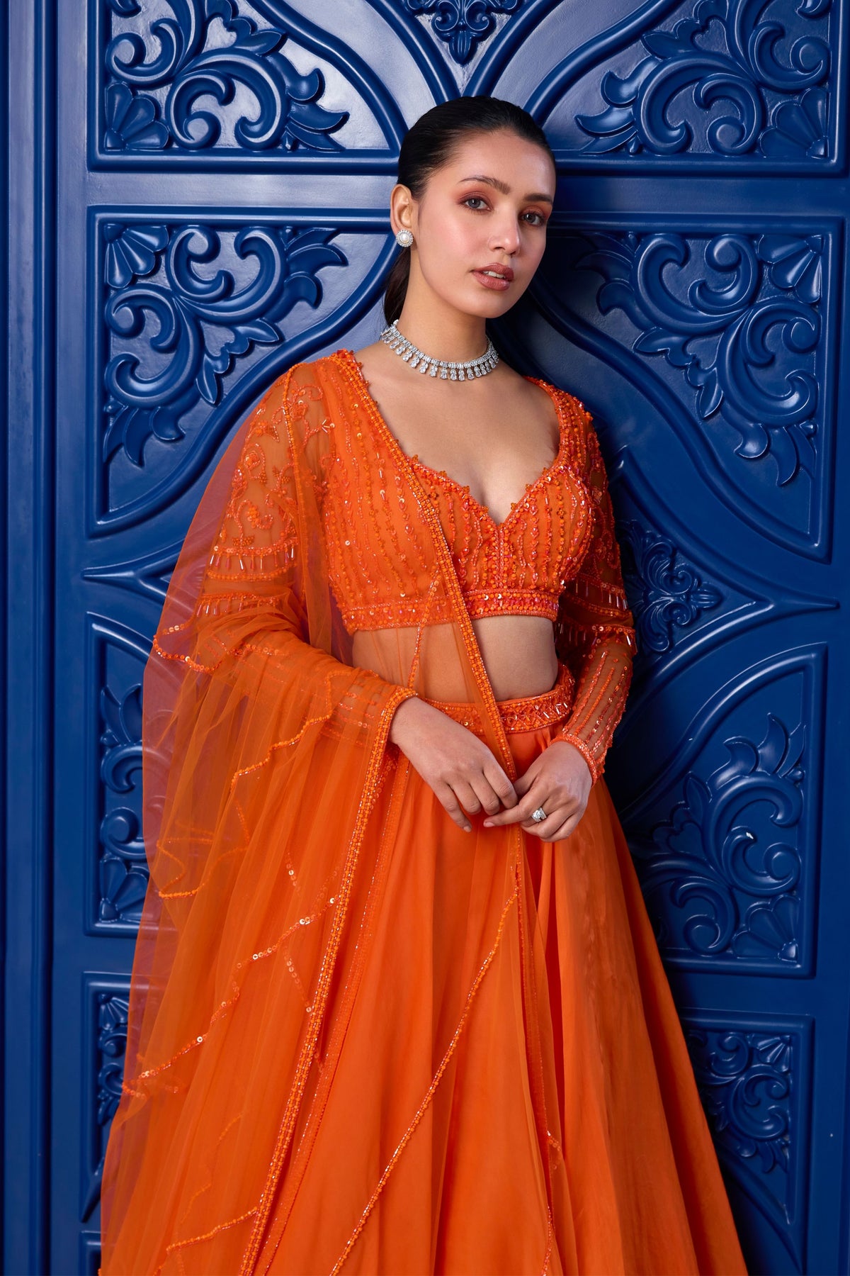 Orange Lehenga Set