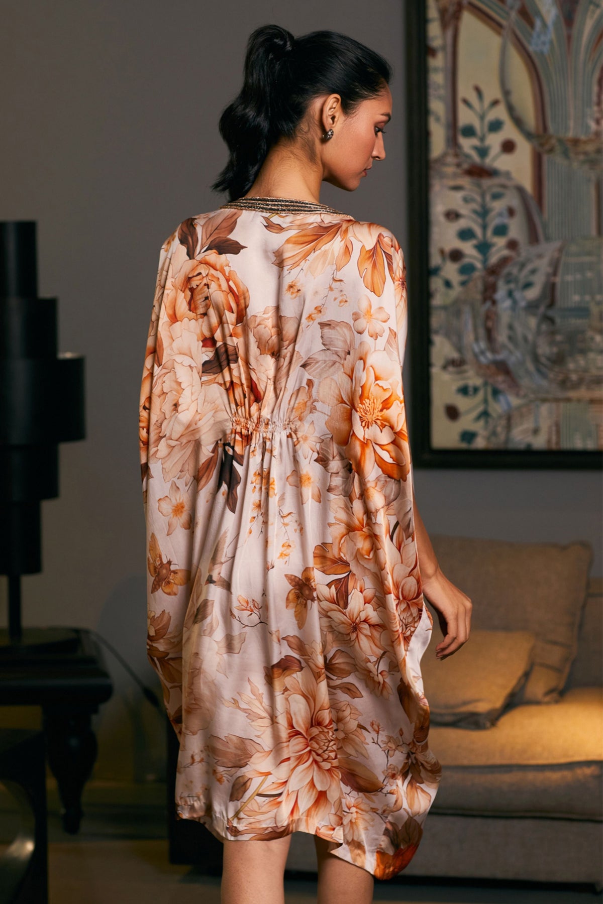 Moth Printed Rope Kaftan