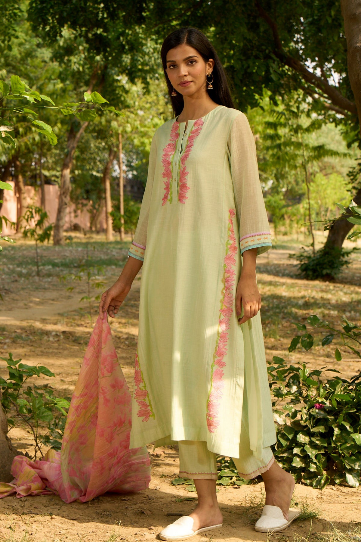 Light Green Kurta Set With Dupatta