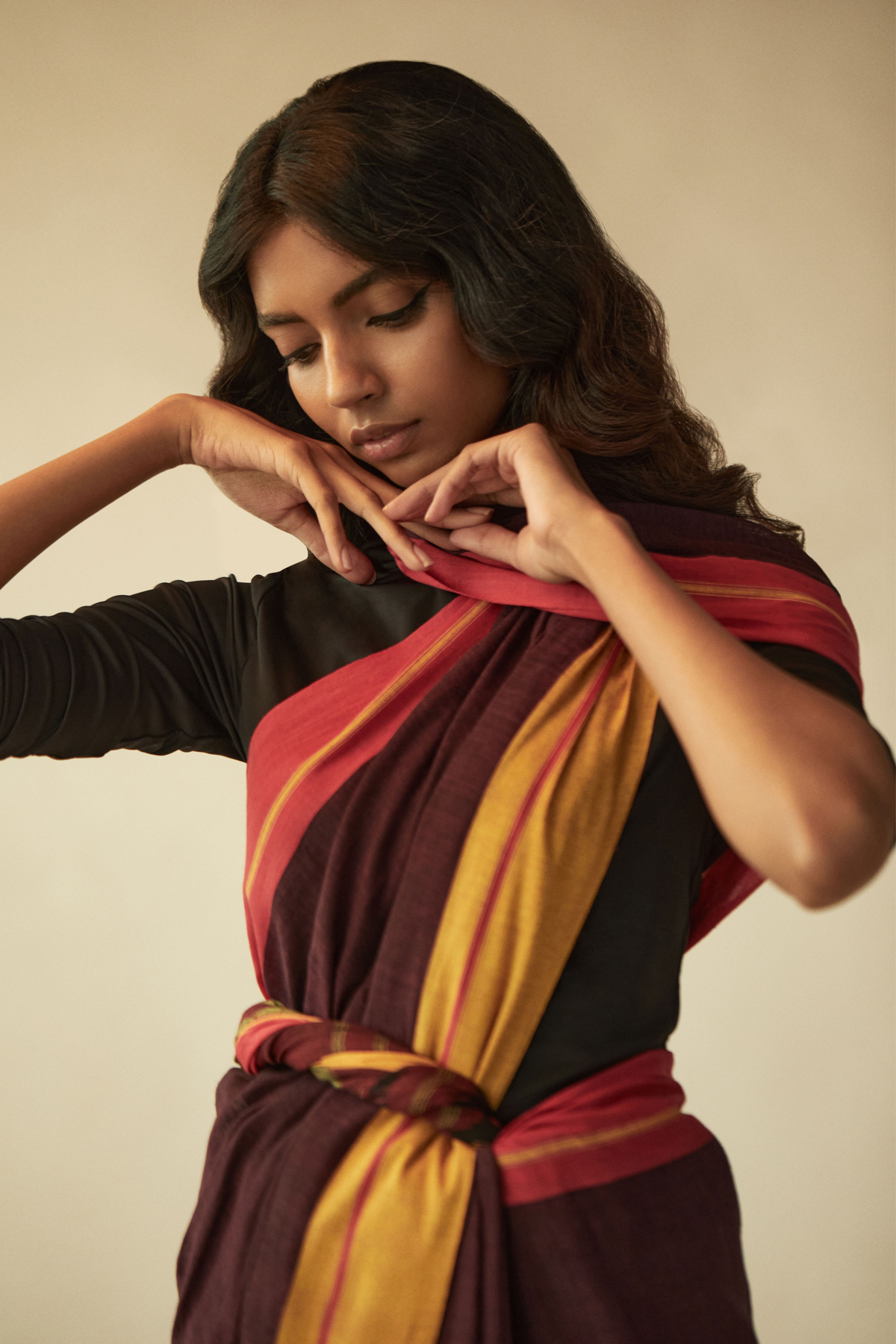 Handwoven Maroon Cotton Patteda Anchu Saree