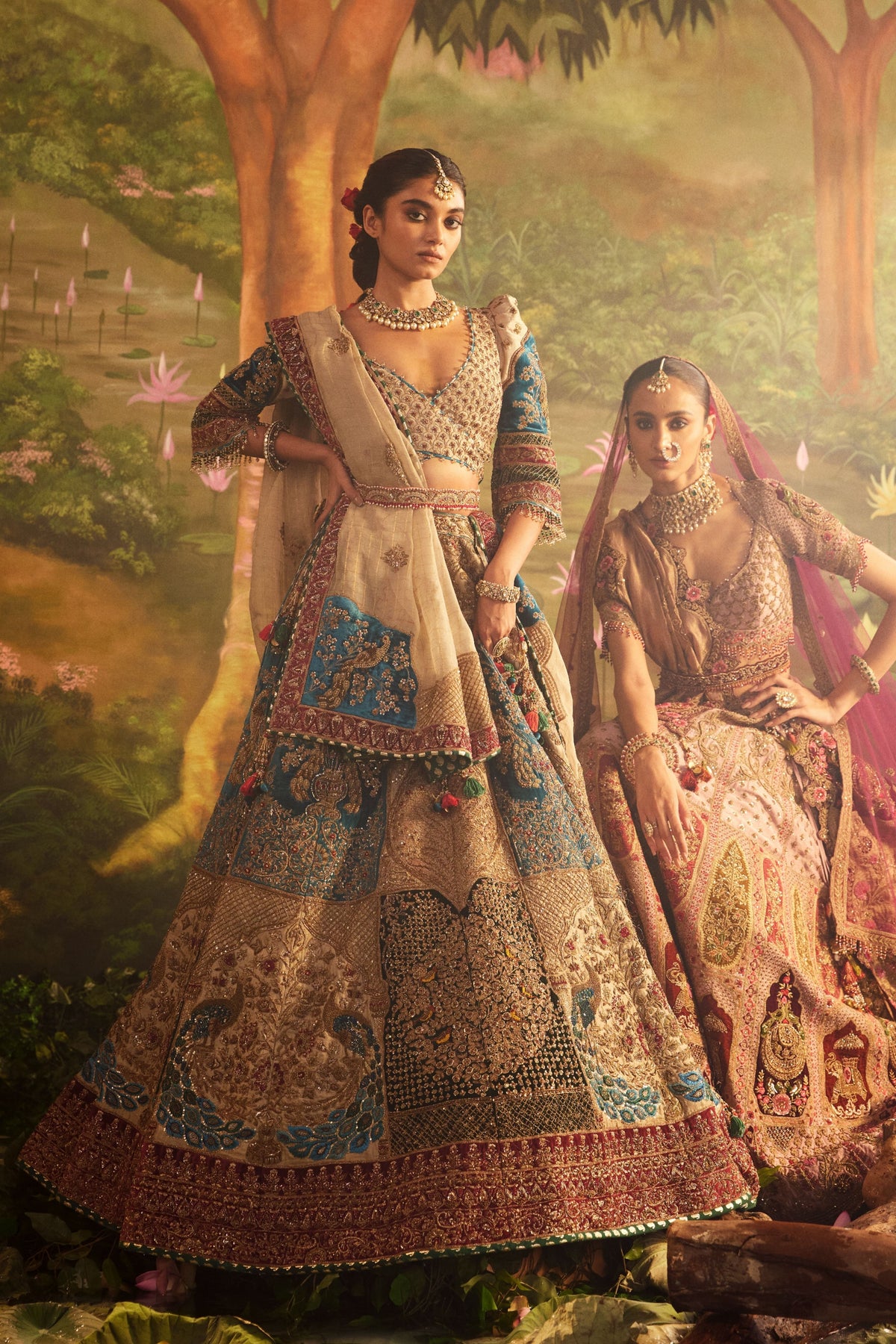 Silk Velvet Blue Lehenga Set