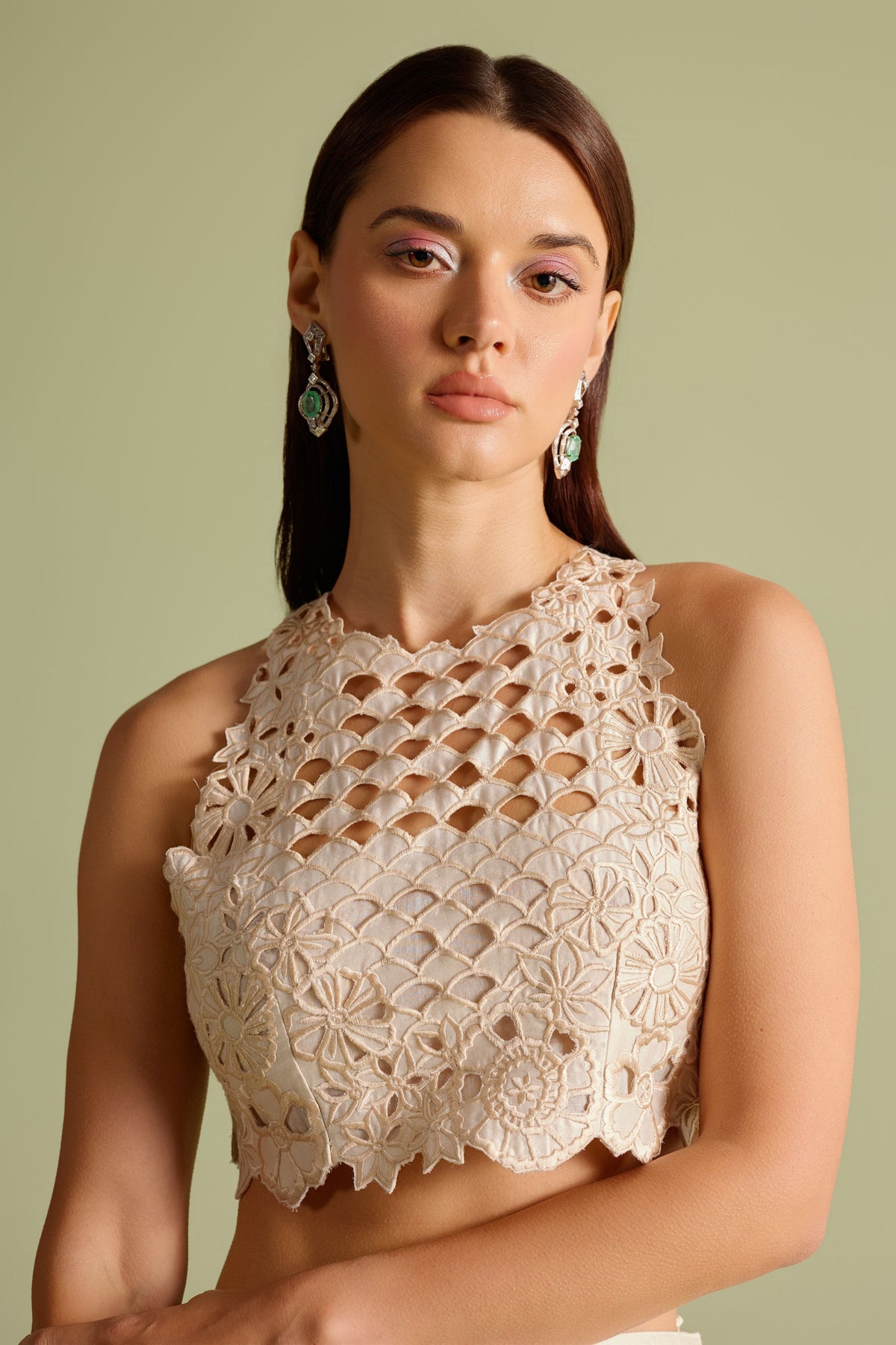 Cutwork Crop Top