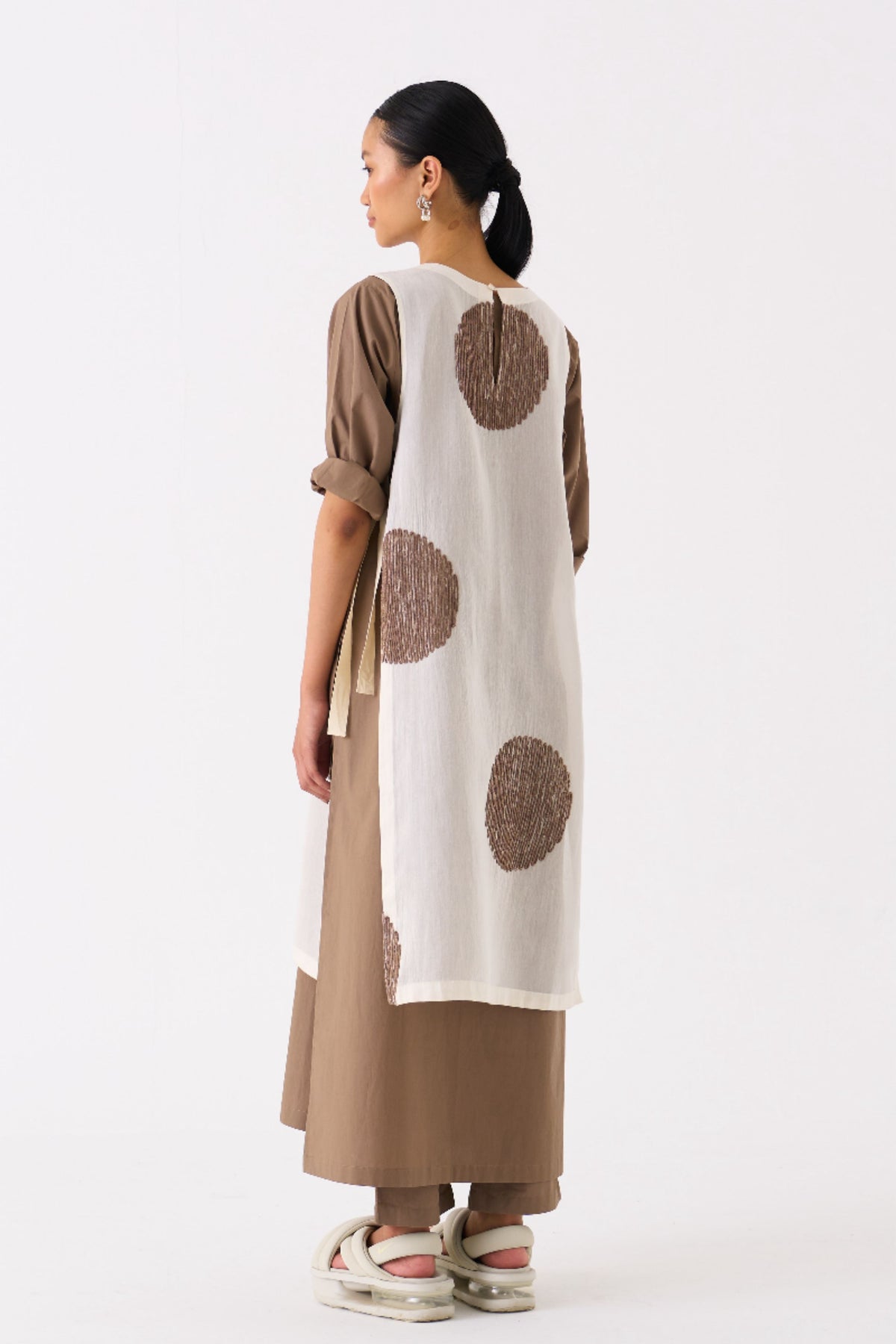 Ivory Side Tie Tunic Co-ord