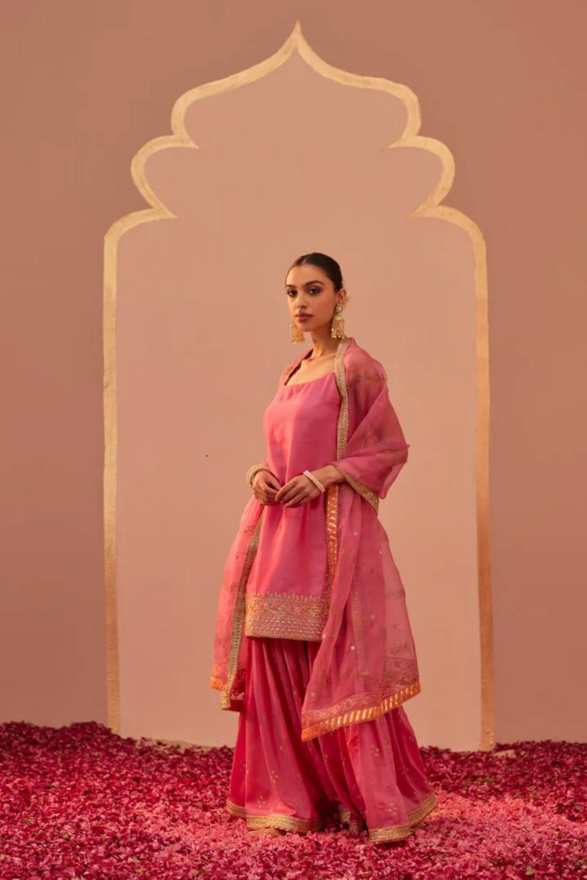 Yasmin Pink Straps Kurta Set