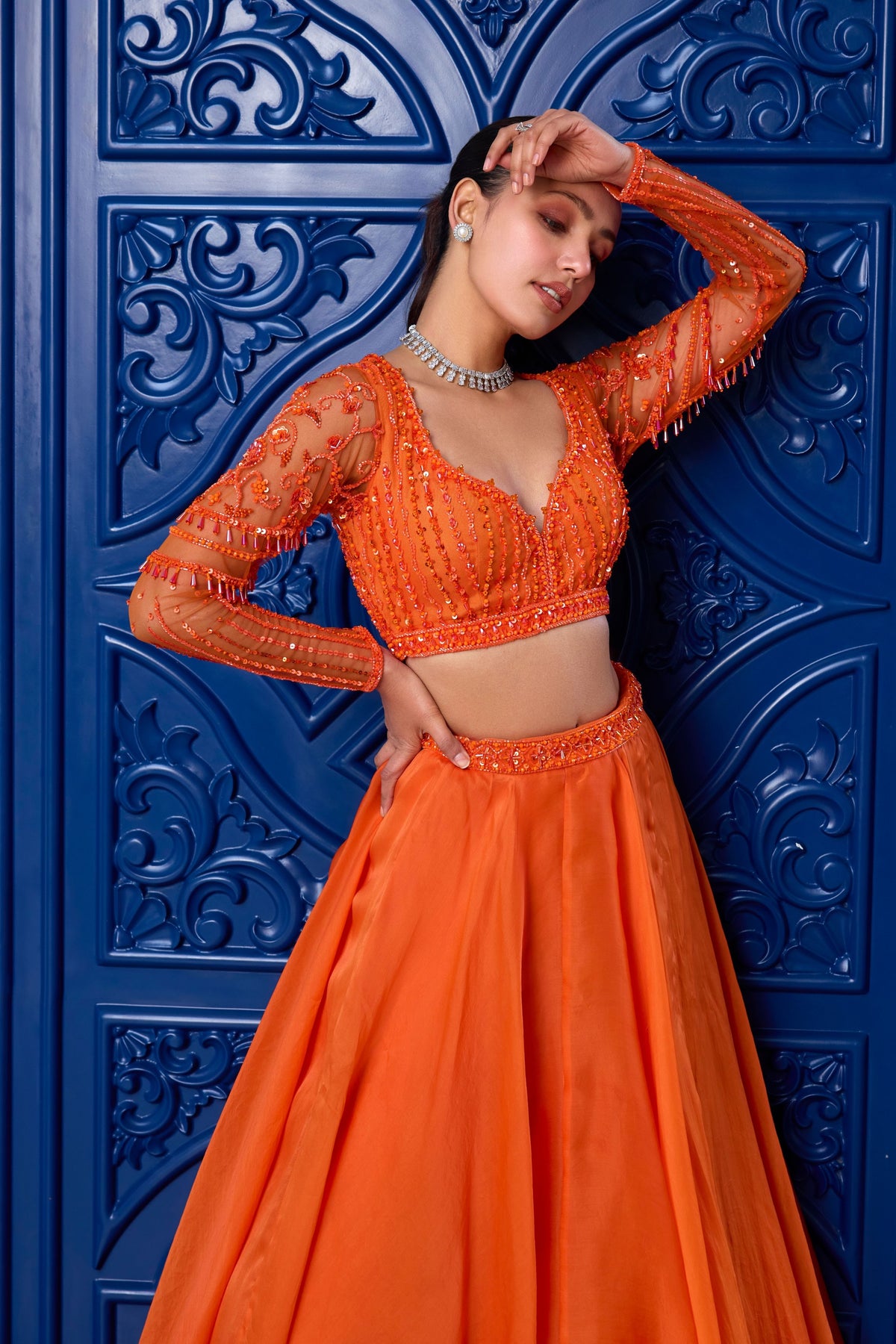 Orange Lehenga Set