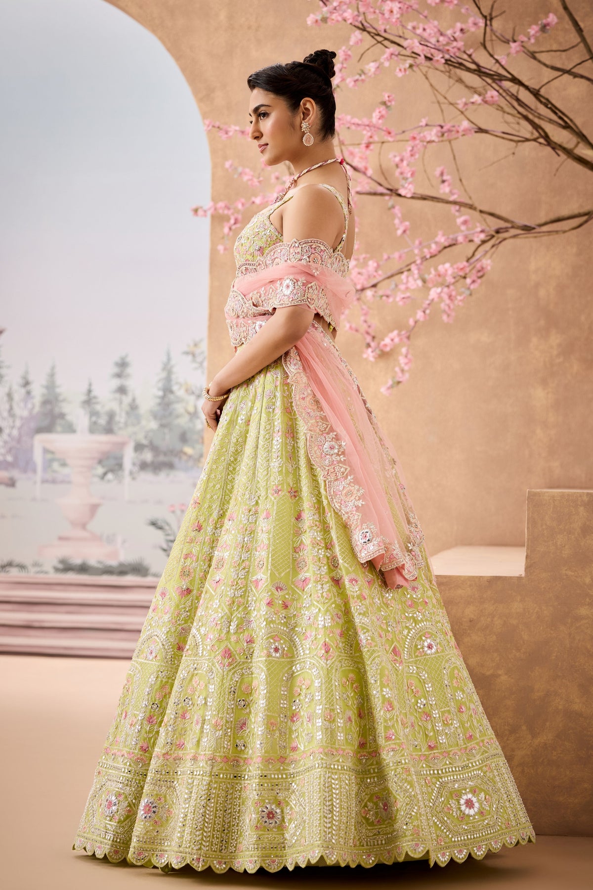 Shbr Lime Green Lehenga Set