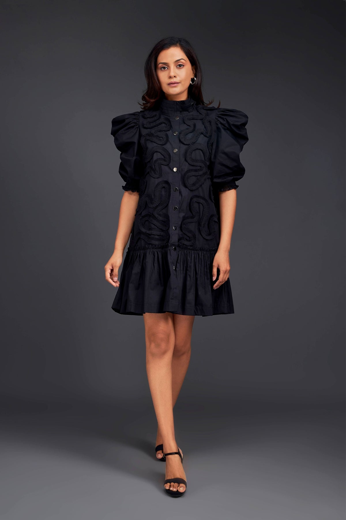 Black Pleated Dress