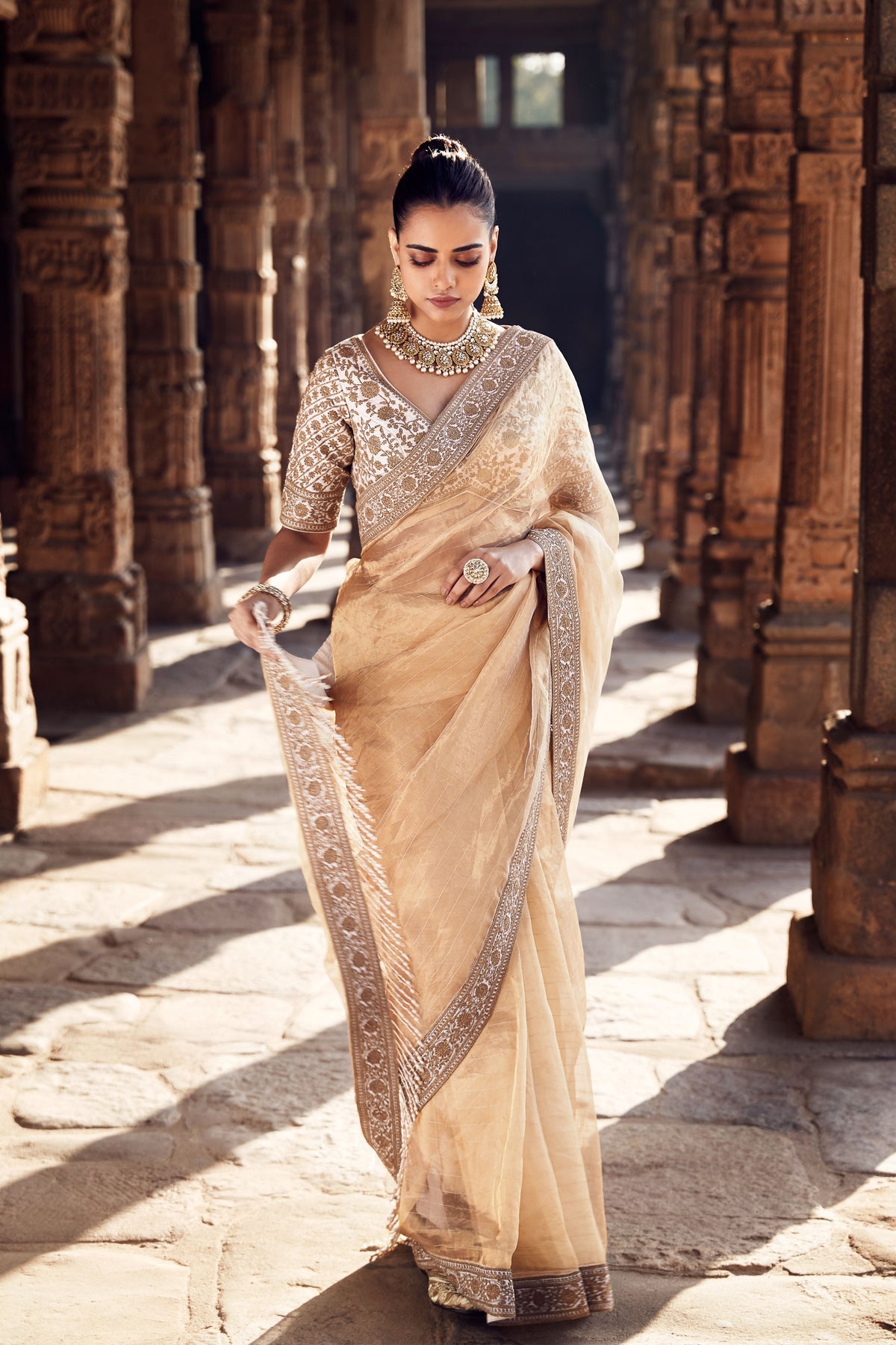 The Sona Kora Gold Tissue Saree