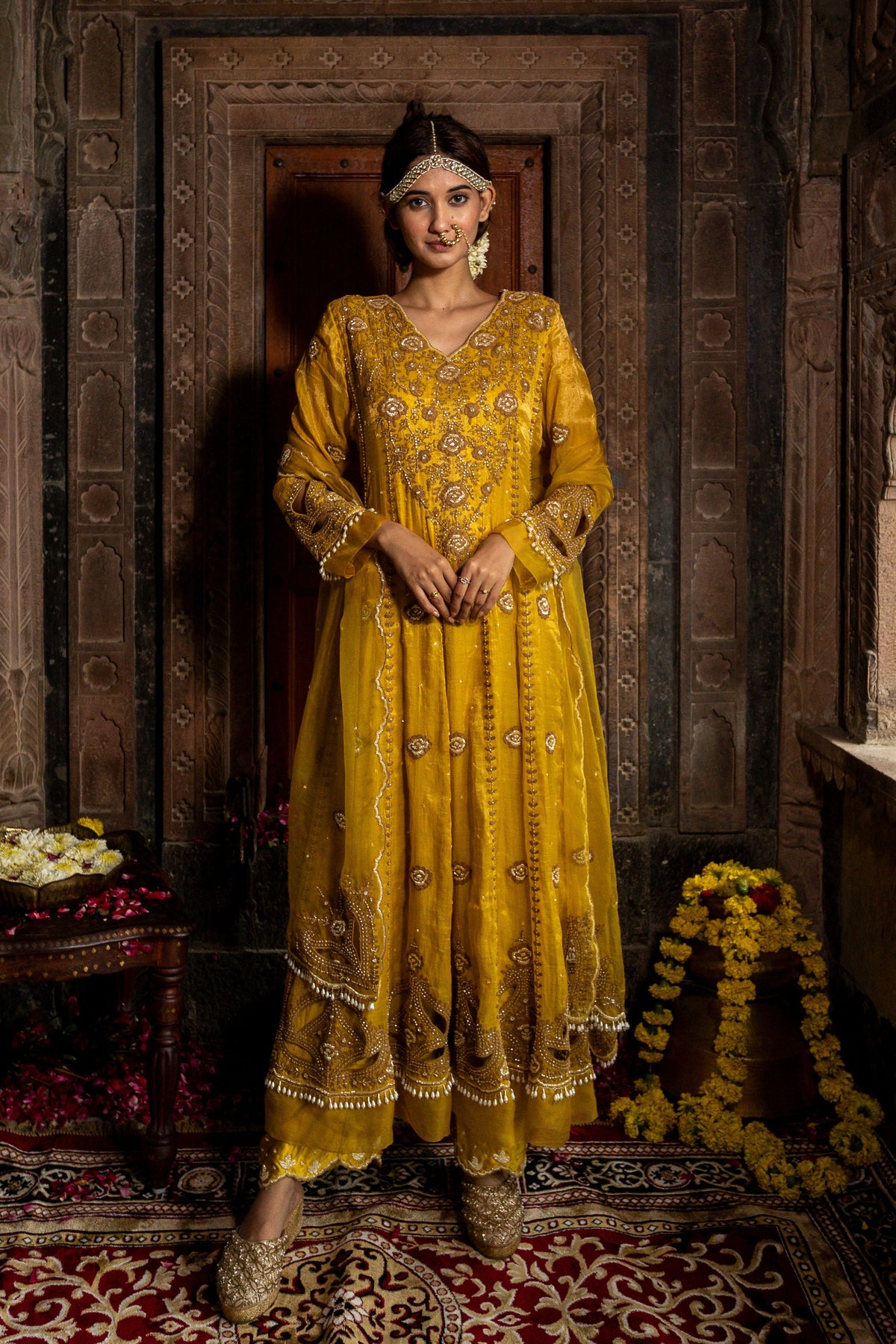 Yellow Anarkali Set