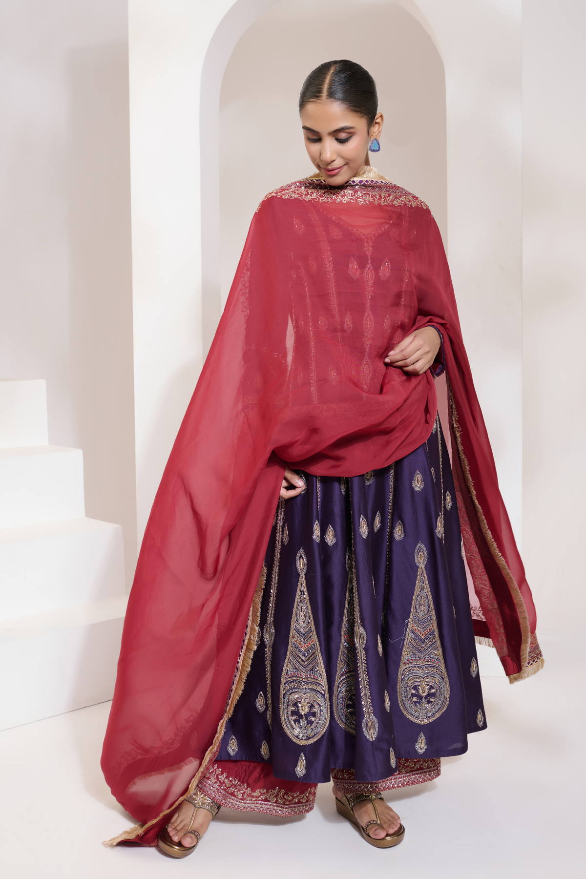 Afsana Anarkali Set Purple