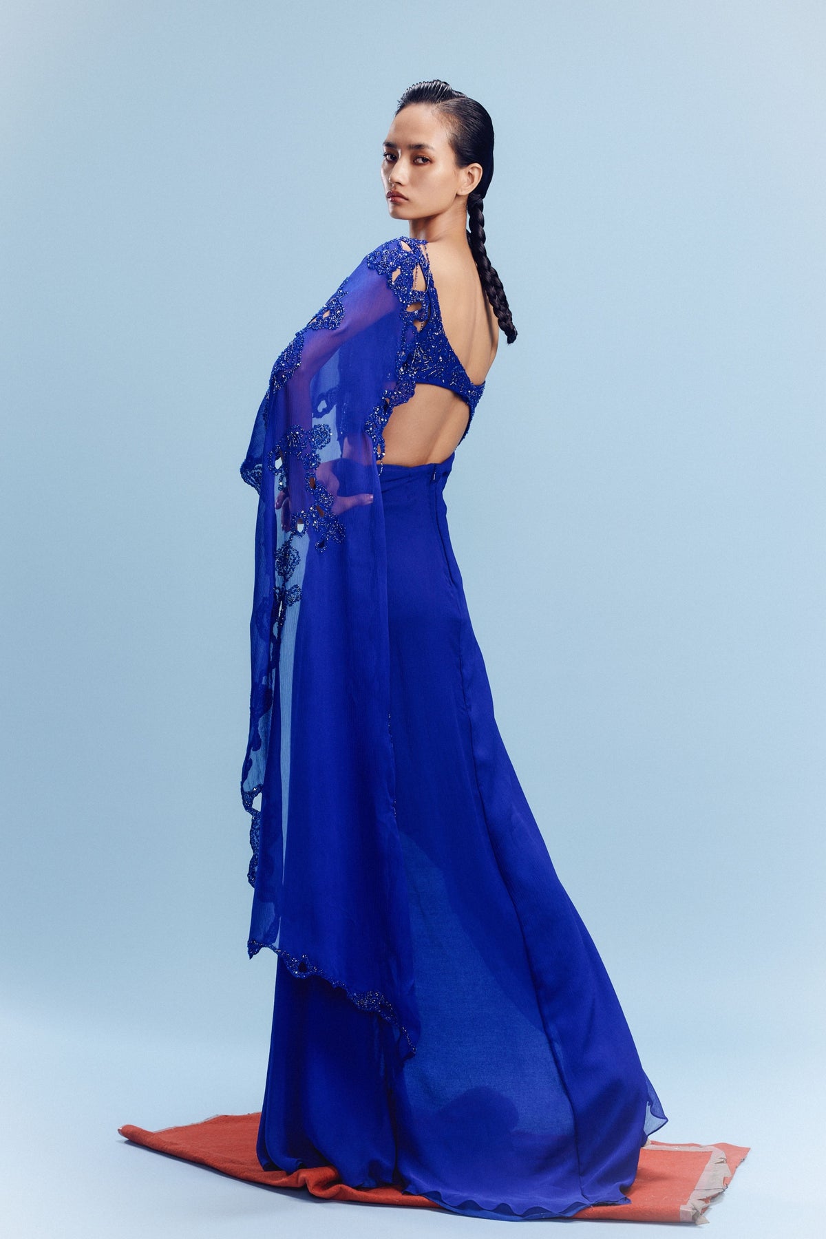 Moana Midnight Blue Saree Set