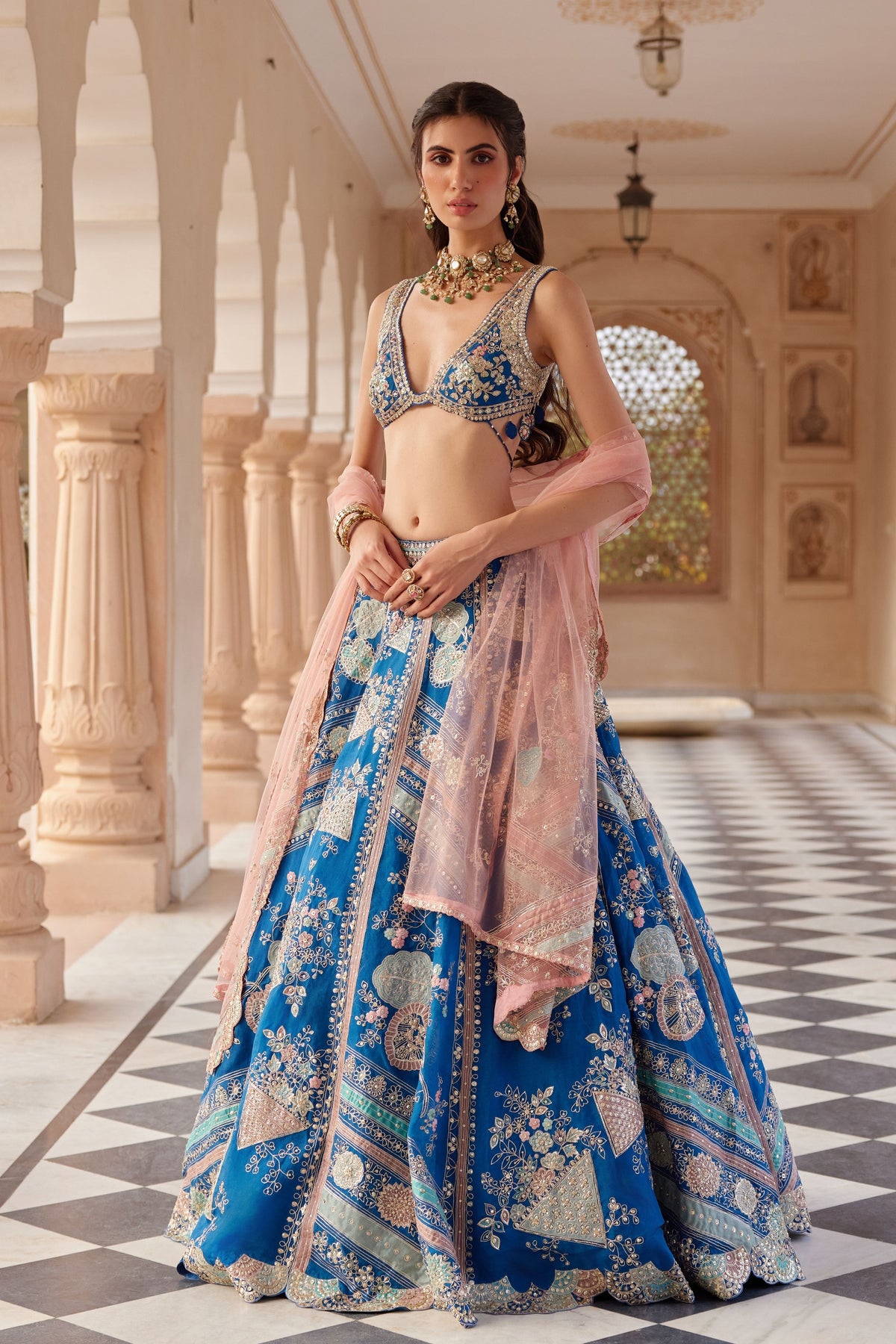 Blueberry Applique Lehenga Set