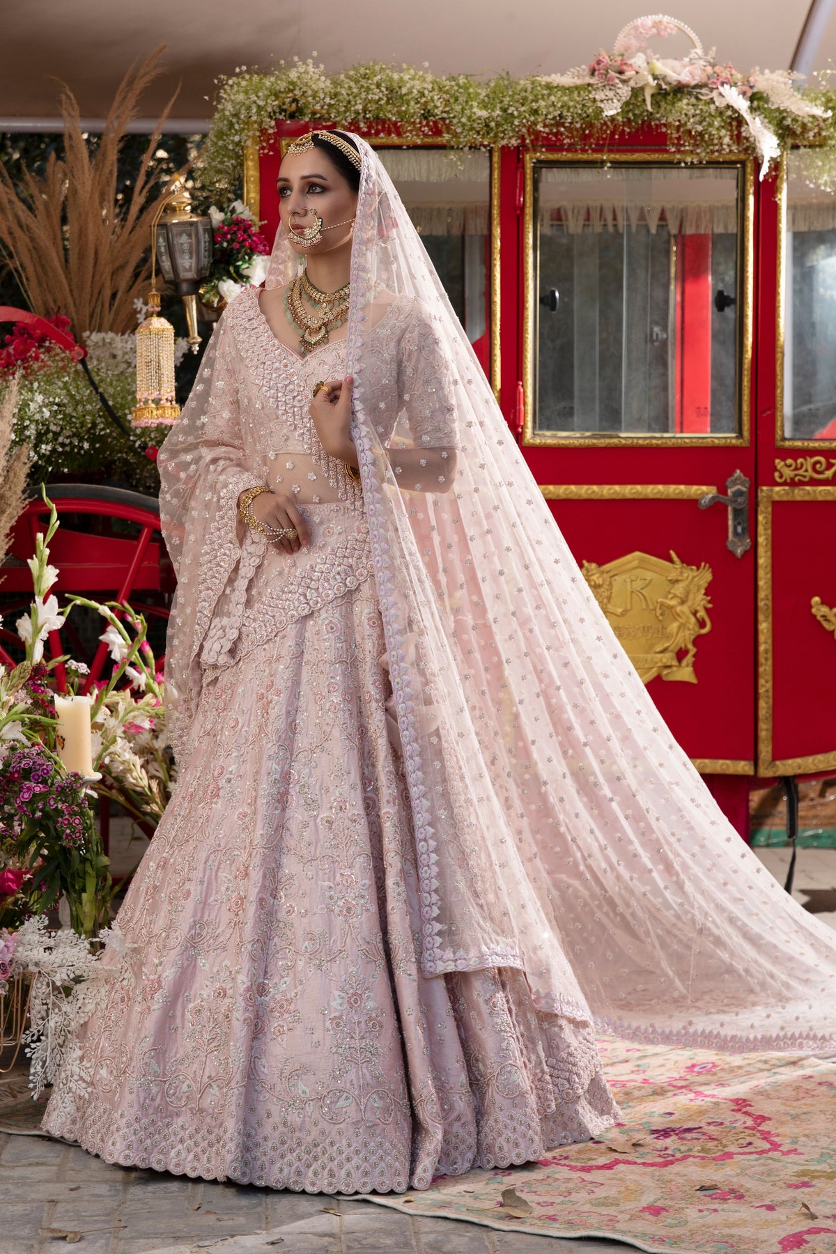 Mauve Bridal Lehenga Set