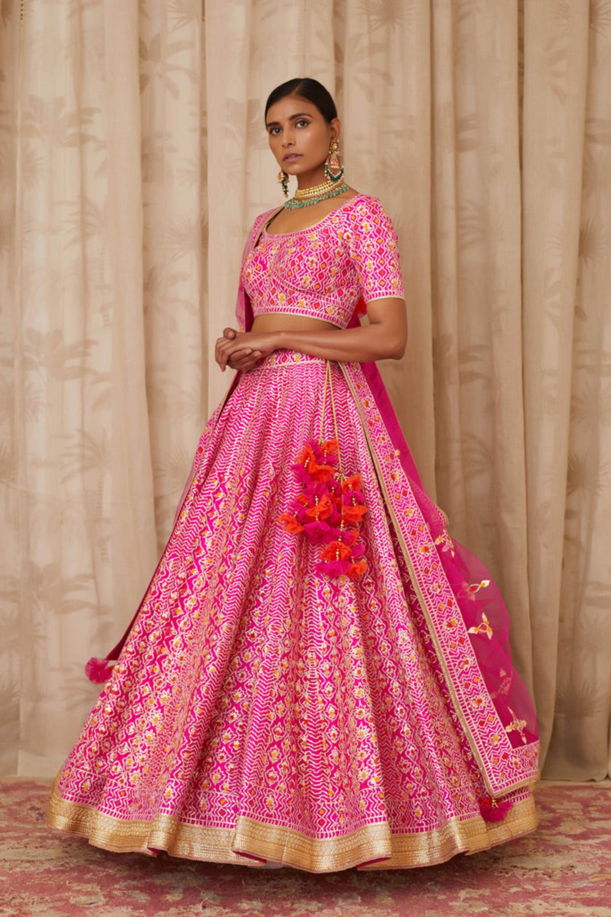 Magenta pink lehenga set