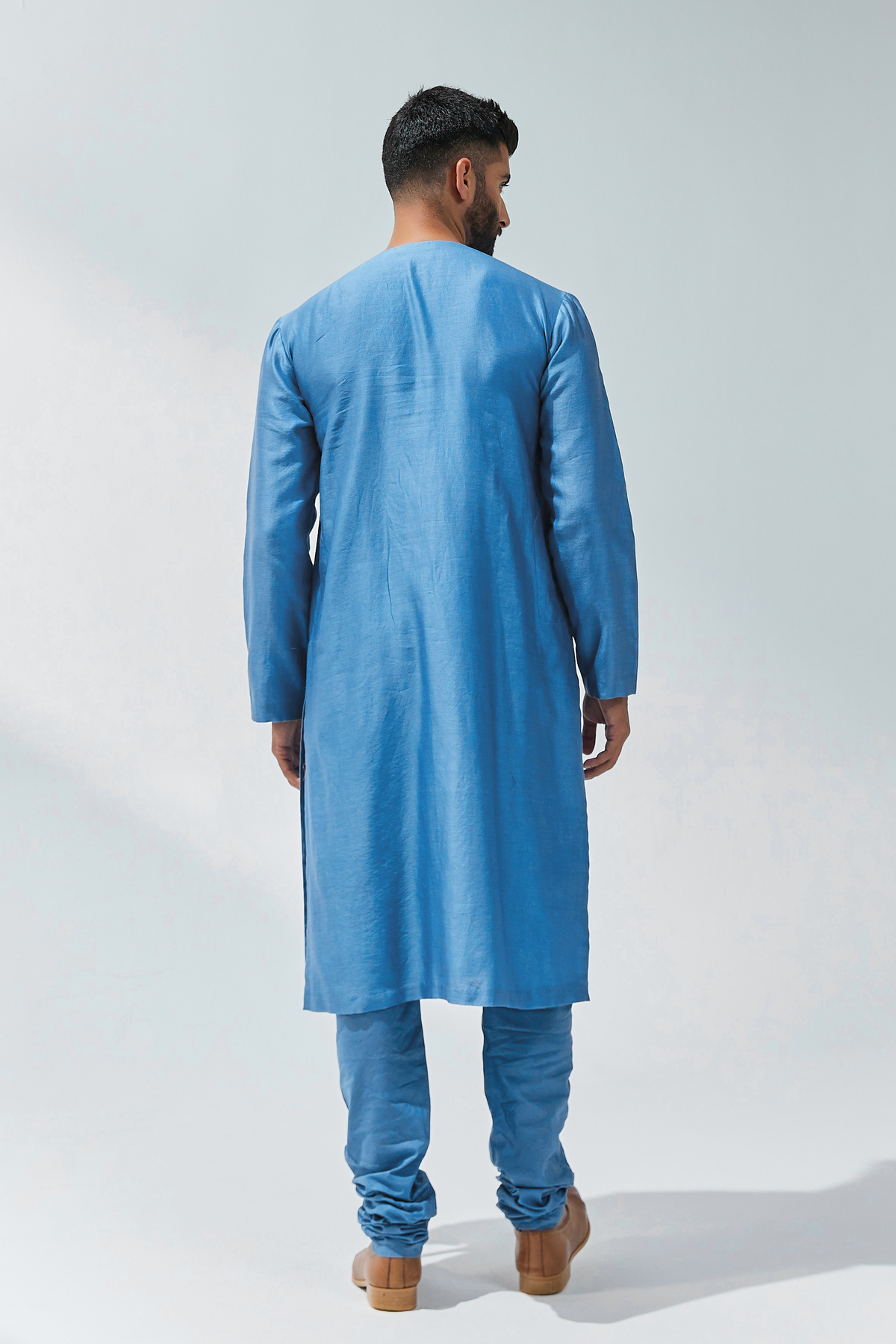 Cerulean Blue Nehru Jacket Set