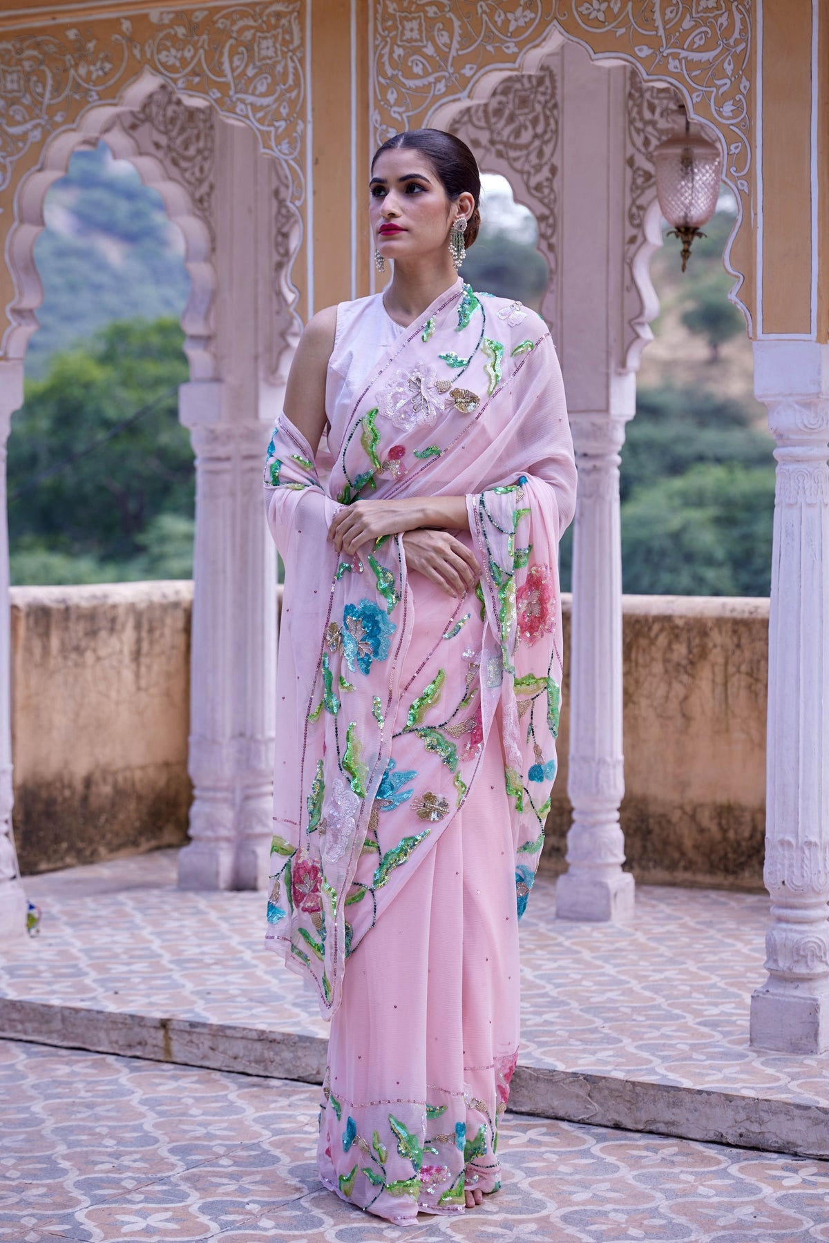 Vijayshree Blush Pink Saree