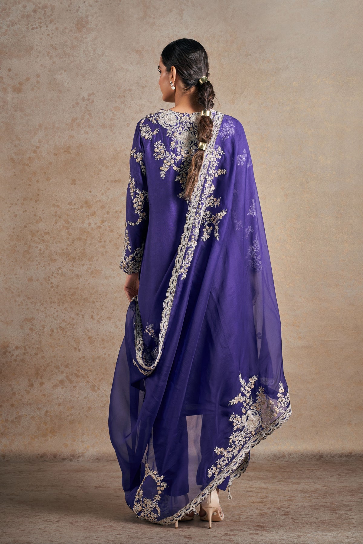 Classic Purple Dori Kurta Set.