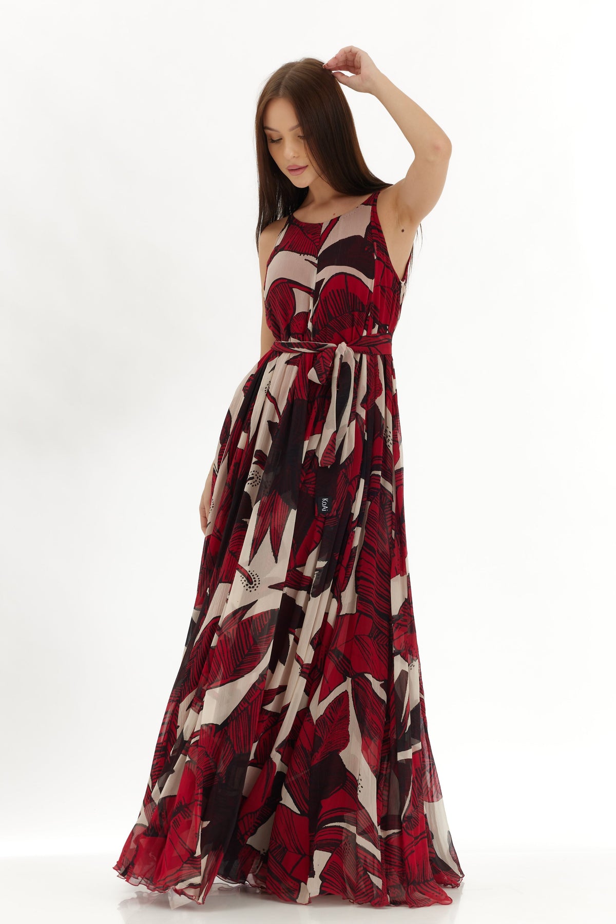 Offwhite and Red Long Dress