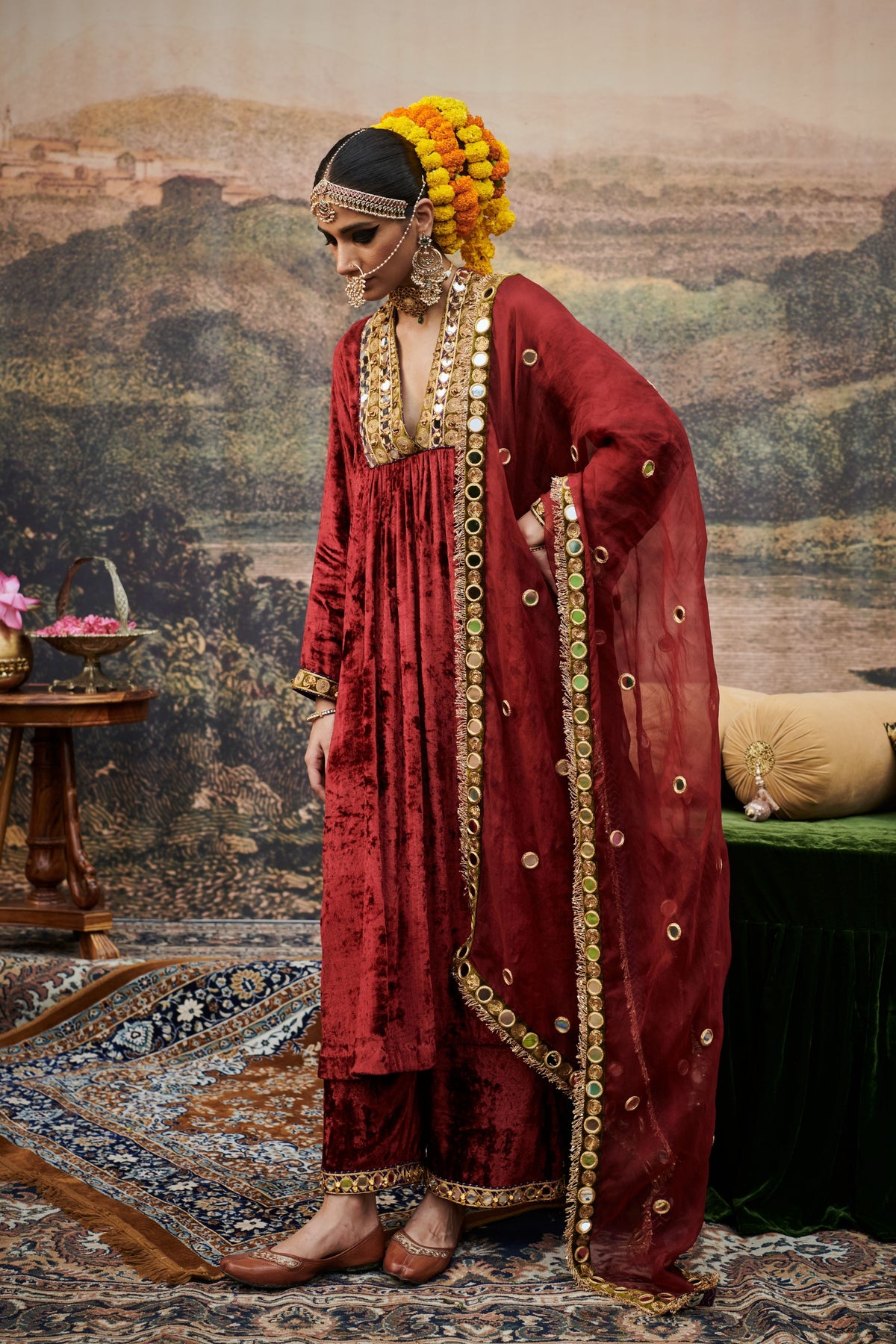 Surkh Shaahi Kurta Set