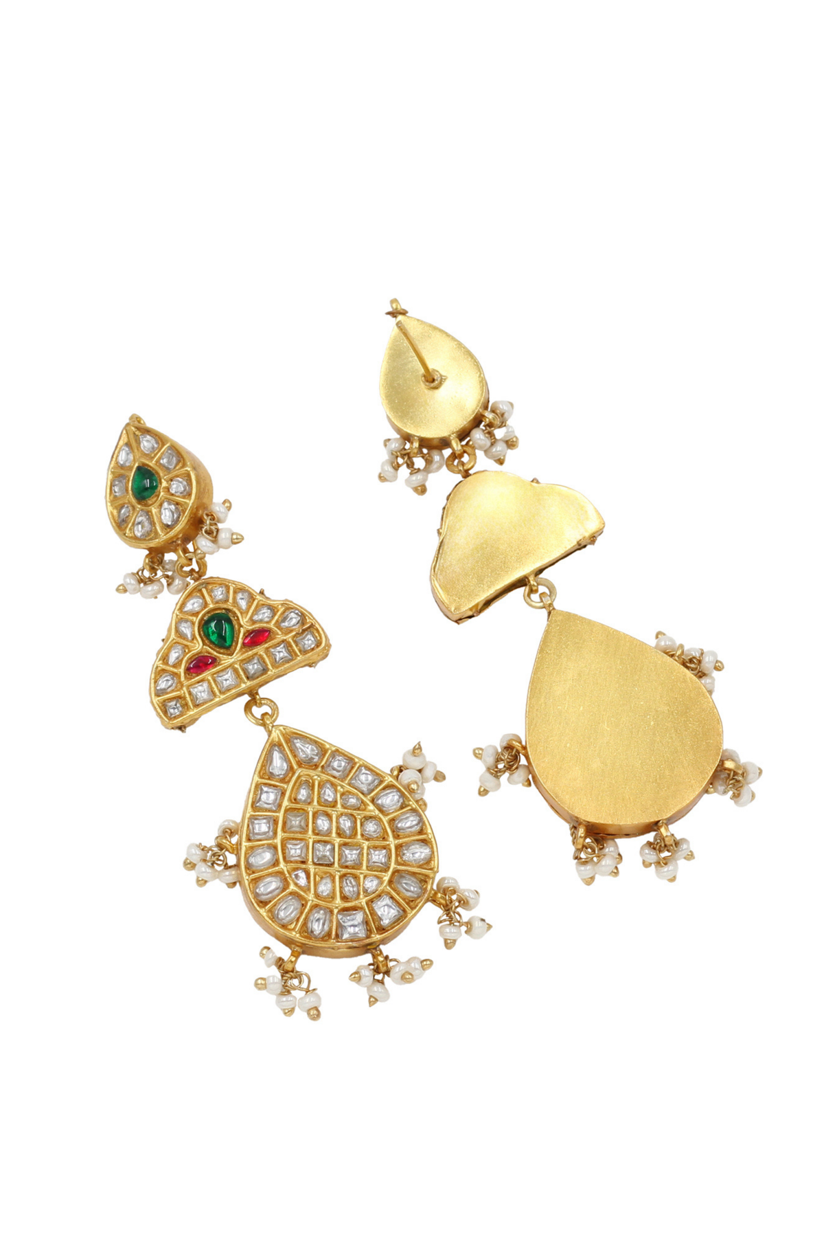 Golden Radiance Kundan Studded Earrings.