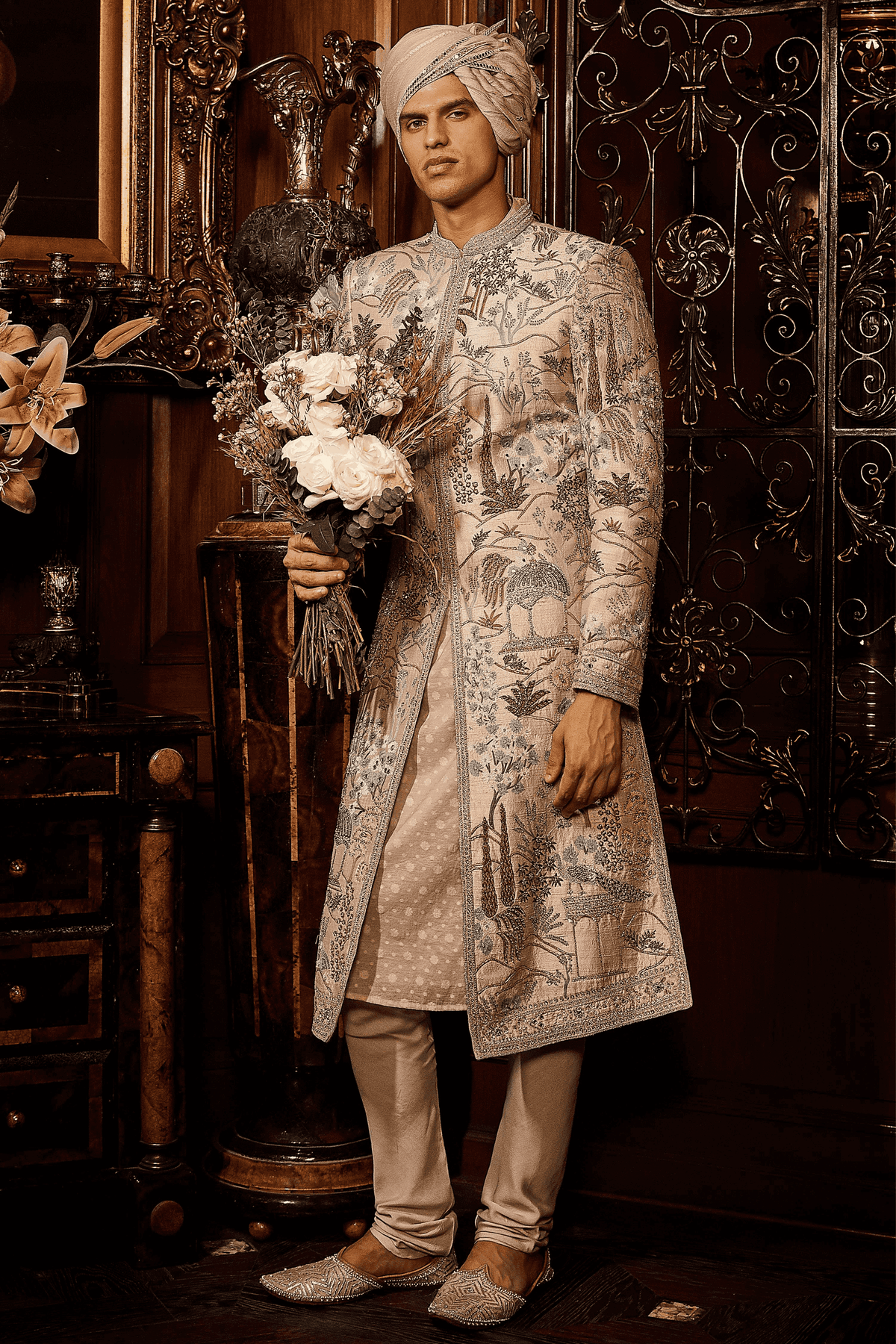 Palace of Provence Ekru Sherwani Set