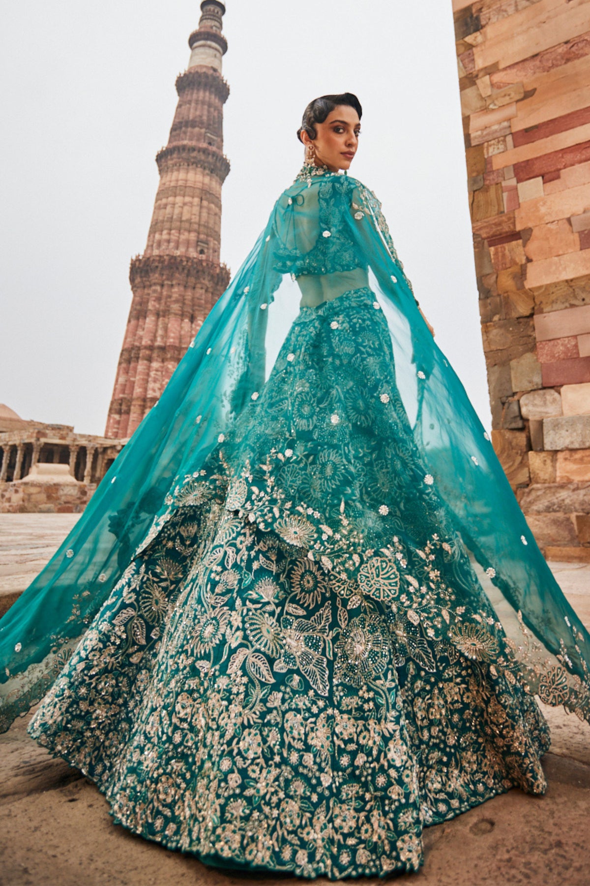 Turquoise Bridal Lehenga Set