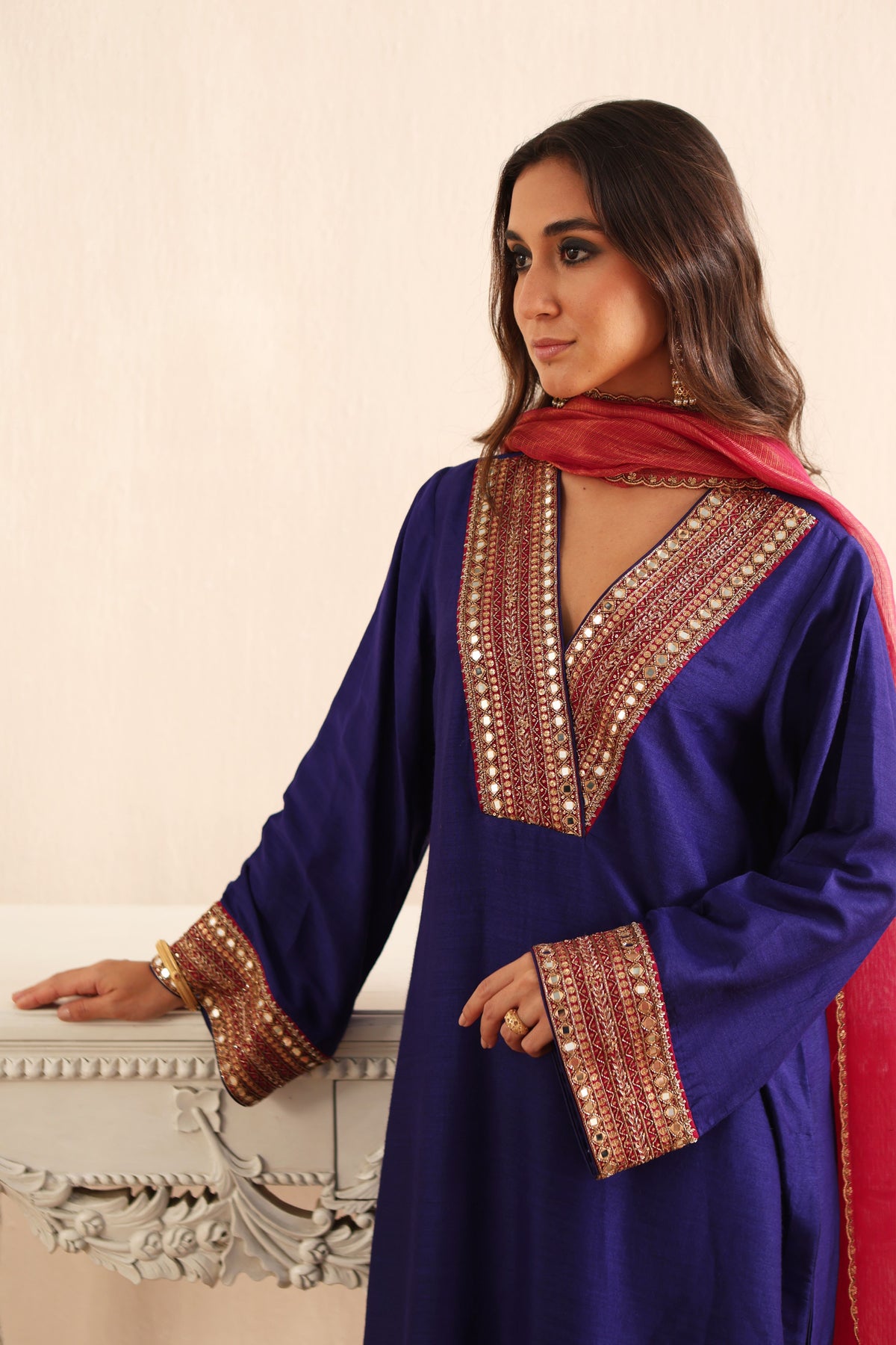 Royal Hand Embroidered Kurta Set